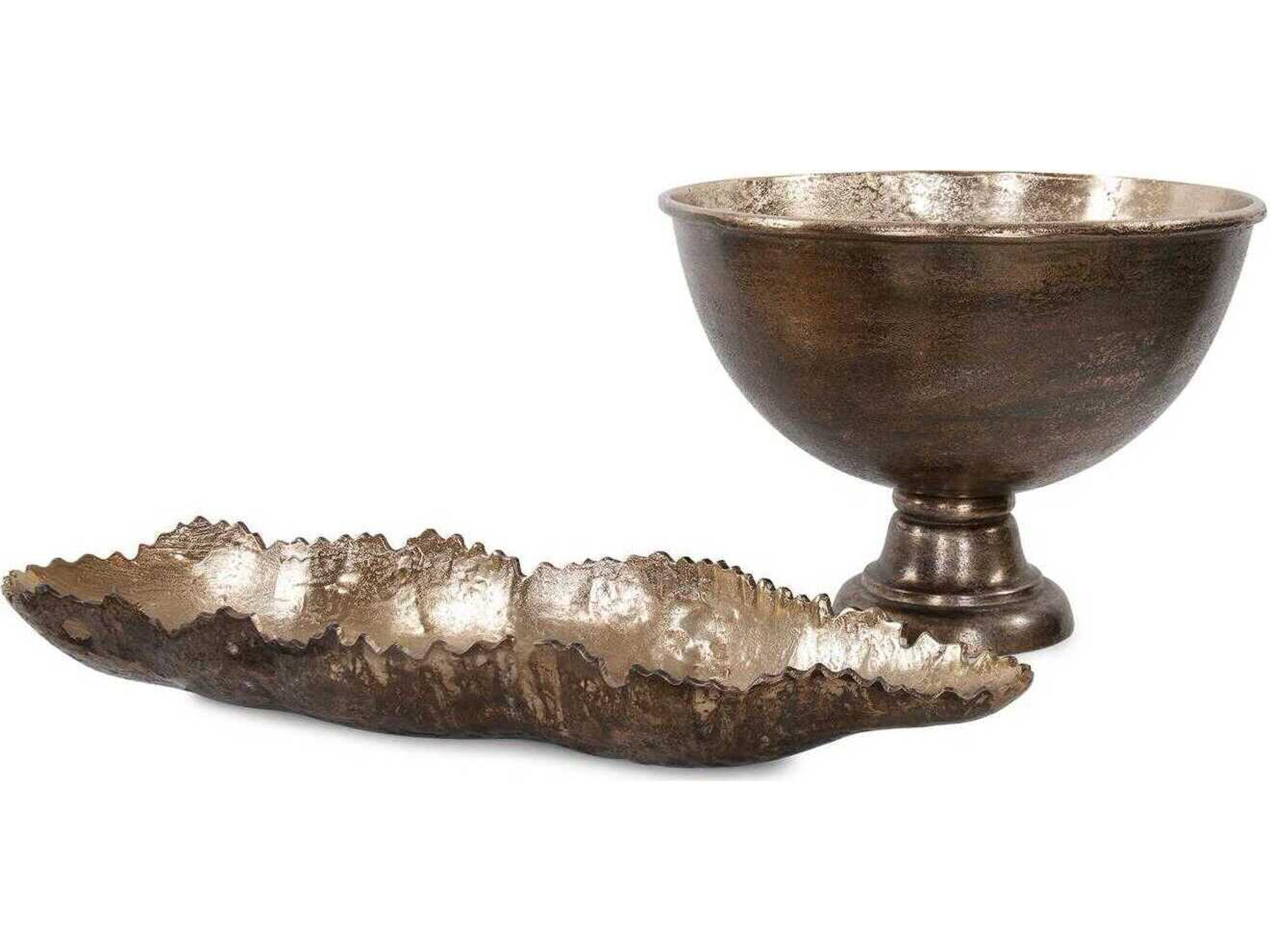 Howard Elliott Golden Ore Large Champagne Serving Decorative Bowl