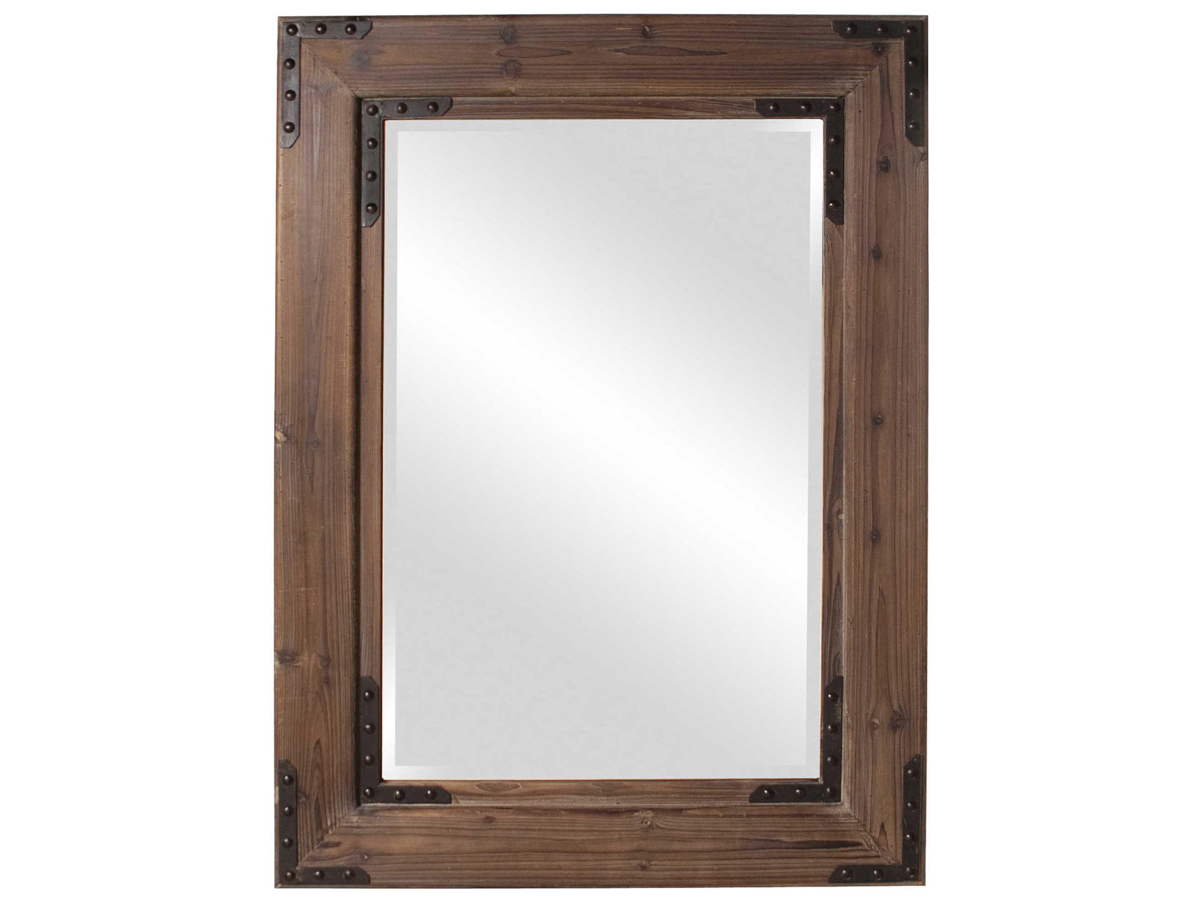 Caldwell Wood / Iron Rectangular Wall Mirror