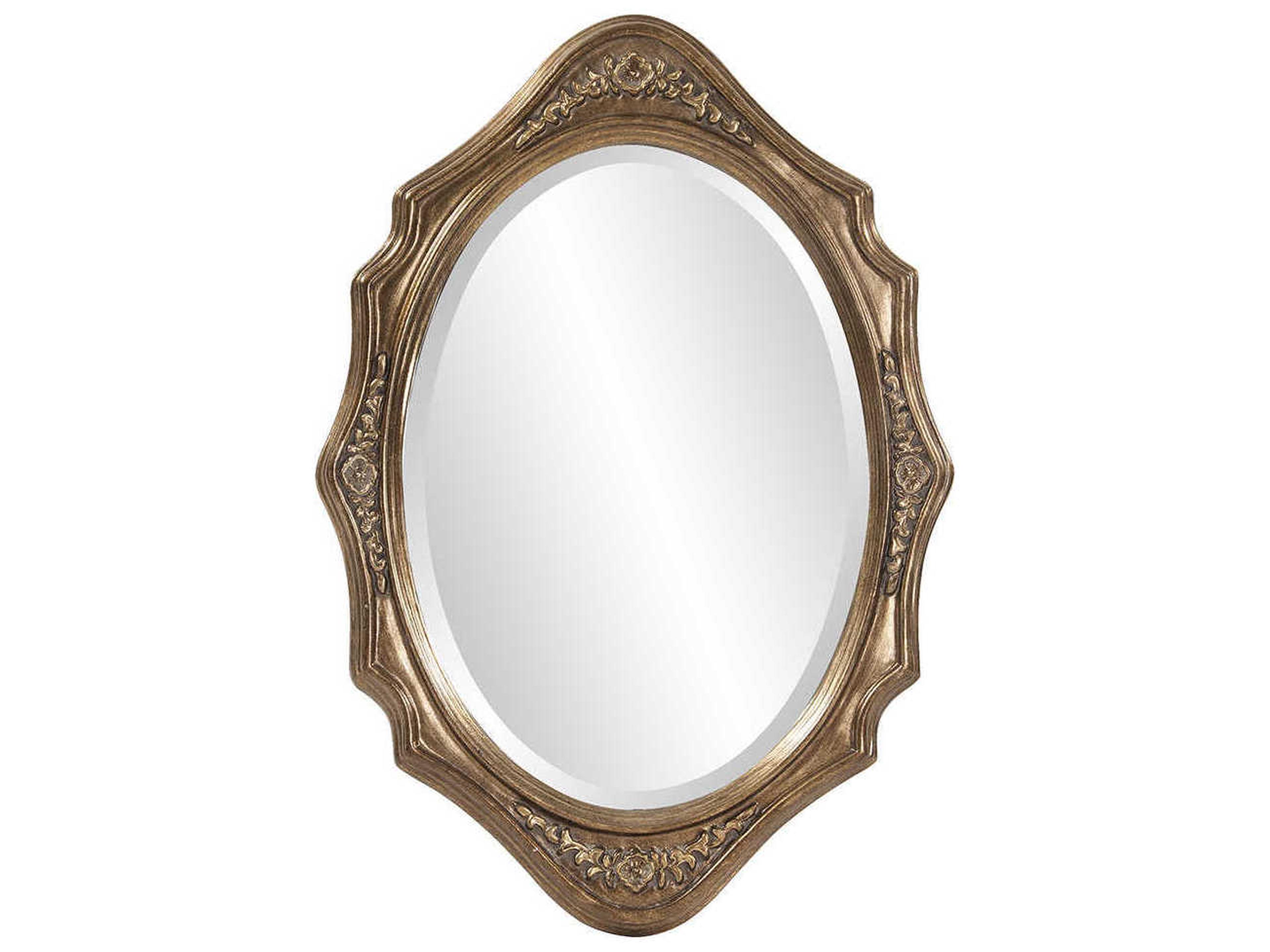 Howard Elliott Trafalga Silver Leaf Oval Wall Mirror