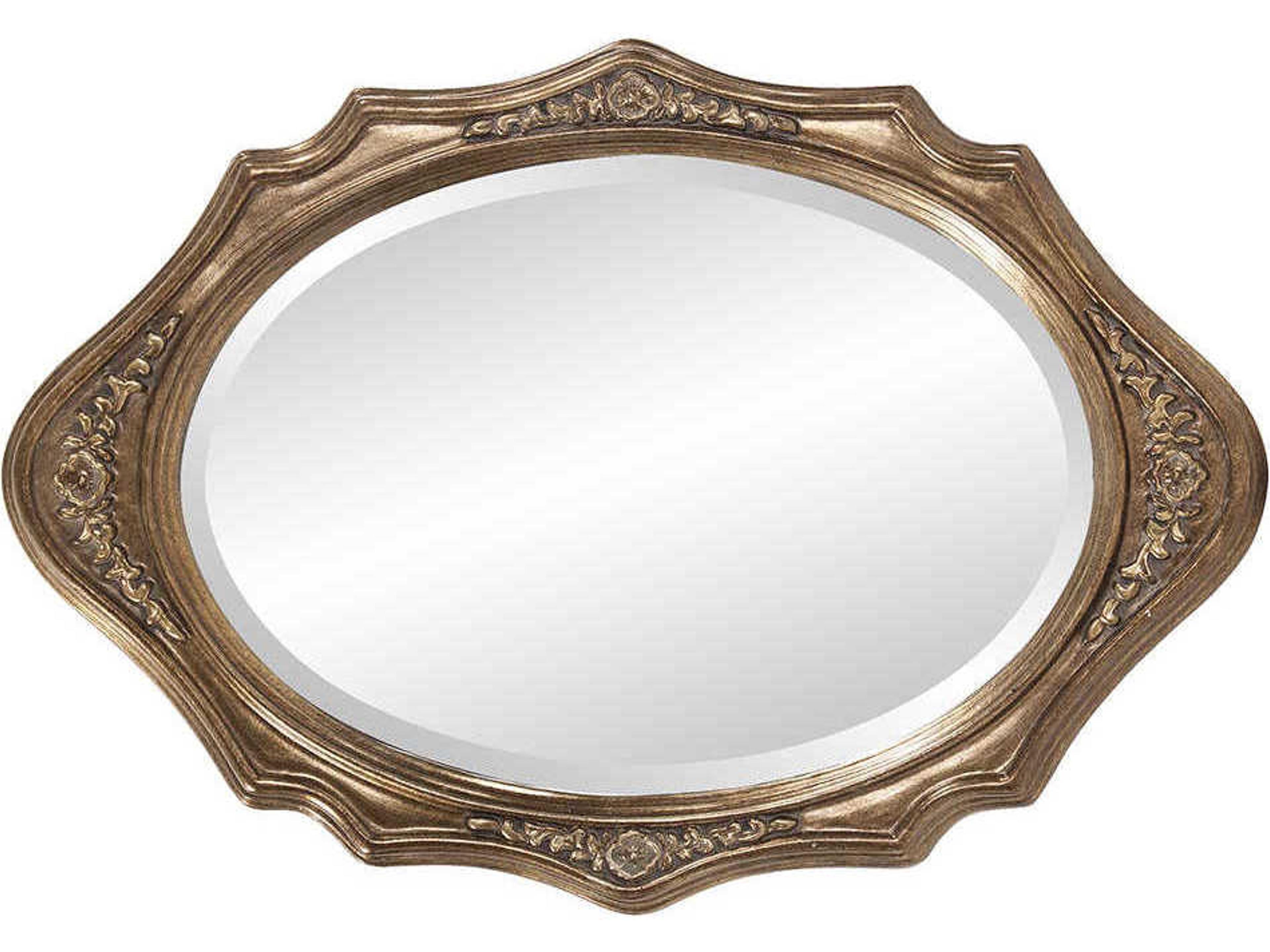 Howard Elliott Trafalga Silver Leaf Oval Wall Mirror