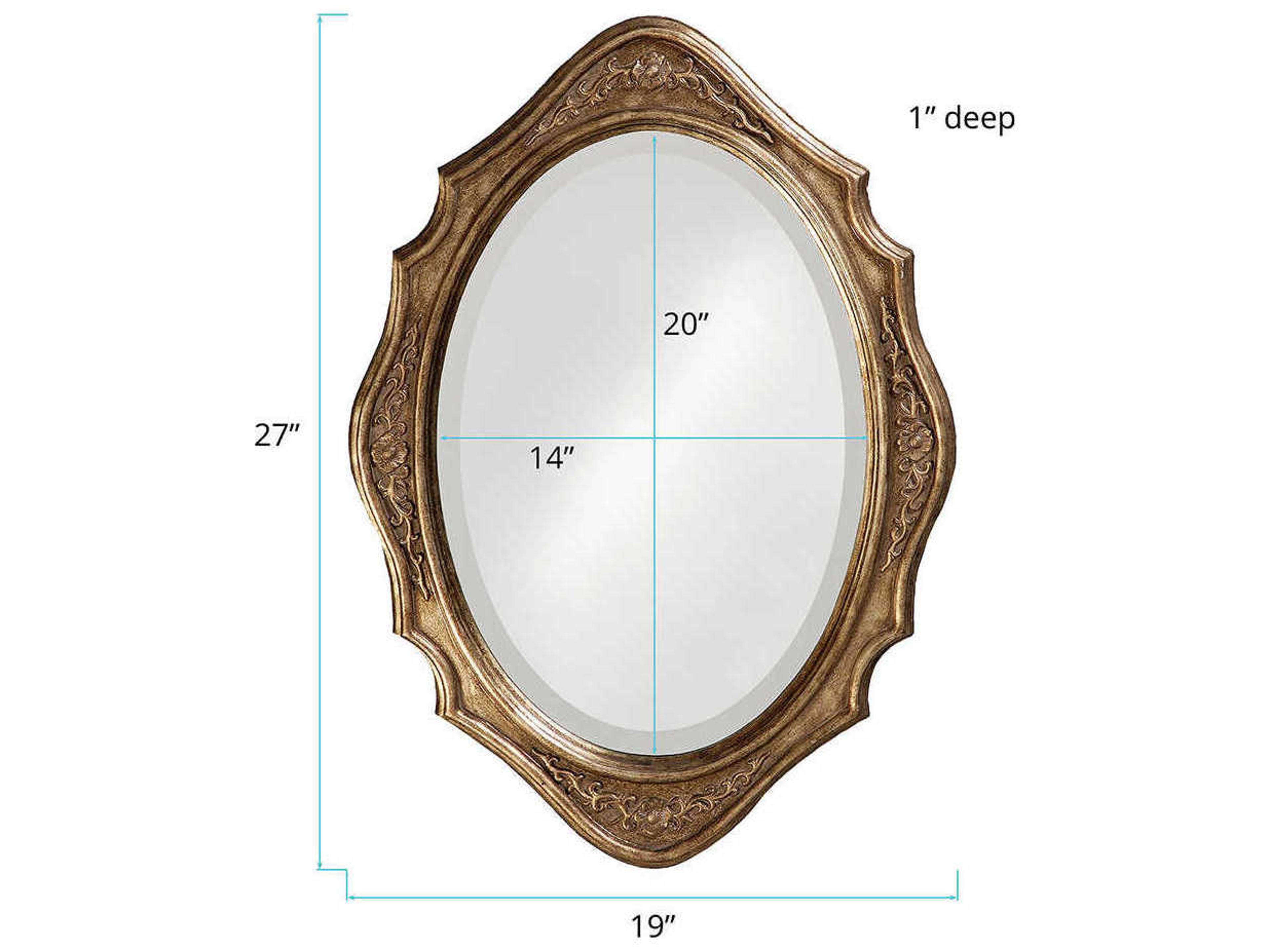Howard Elliott Trafalga Silver Leaf Oval Wall Mirror