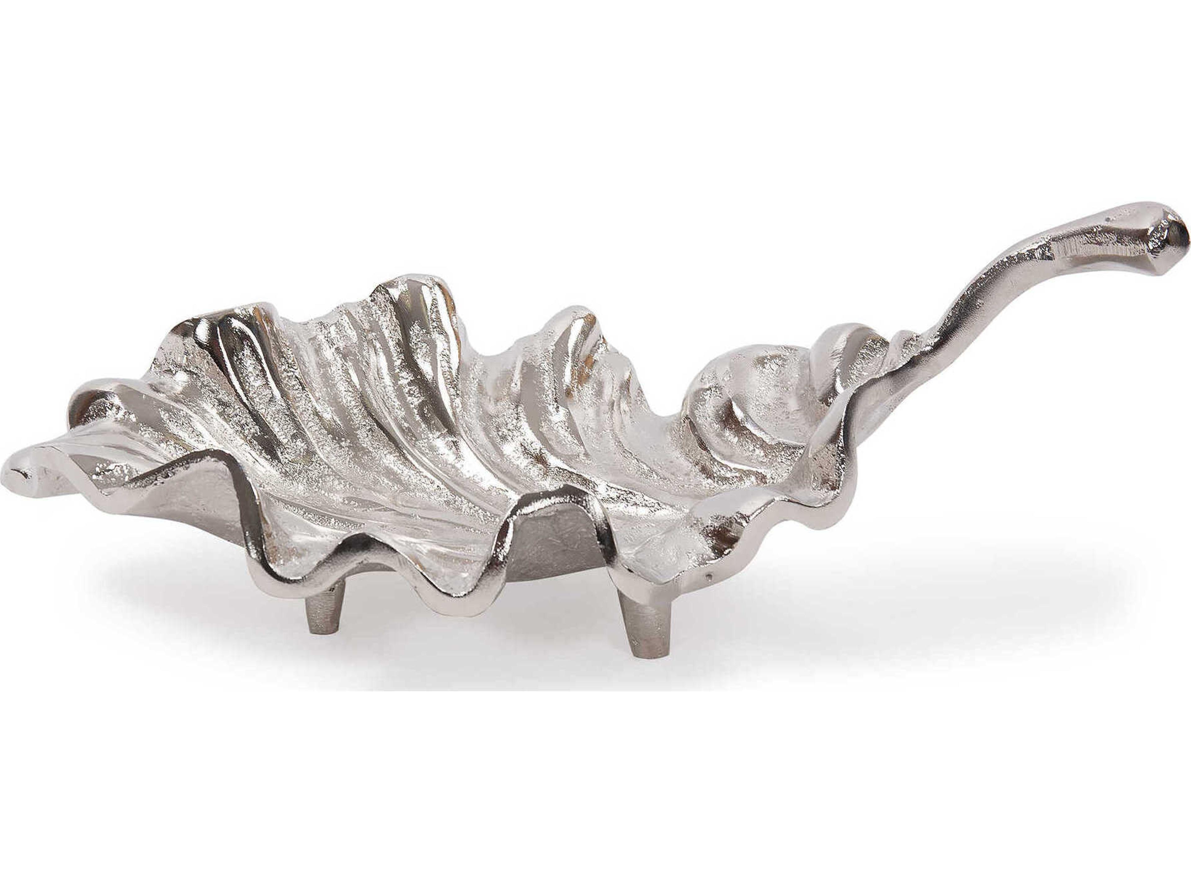 Howard Elliott Silver Calathea Leaf Sculpture