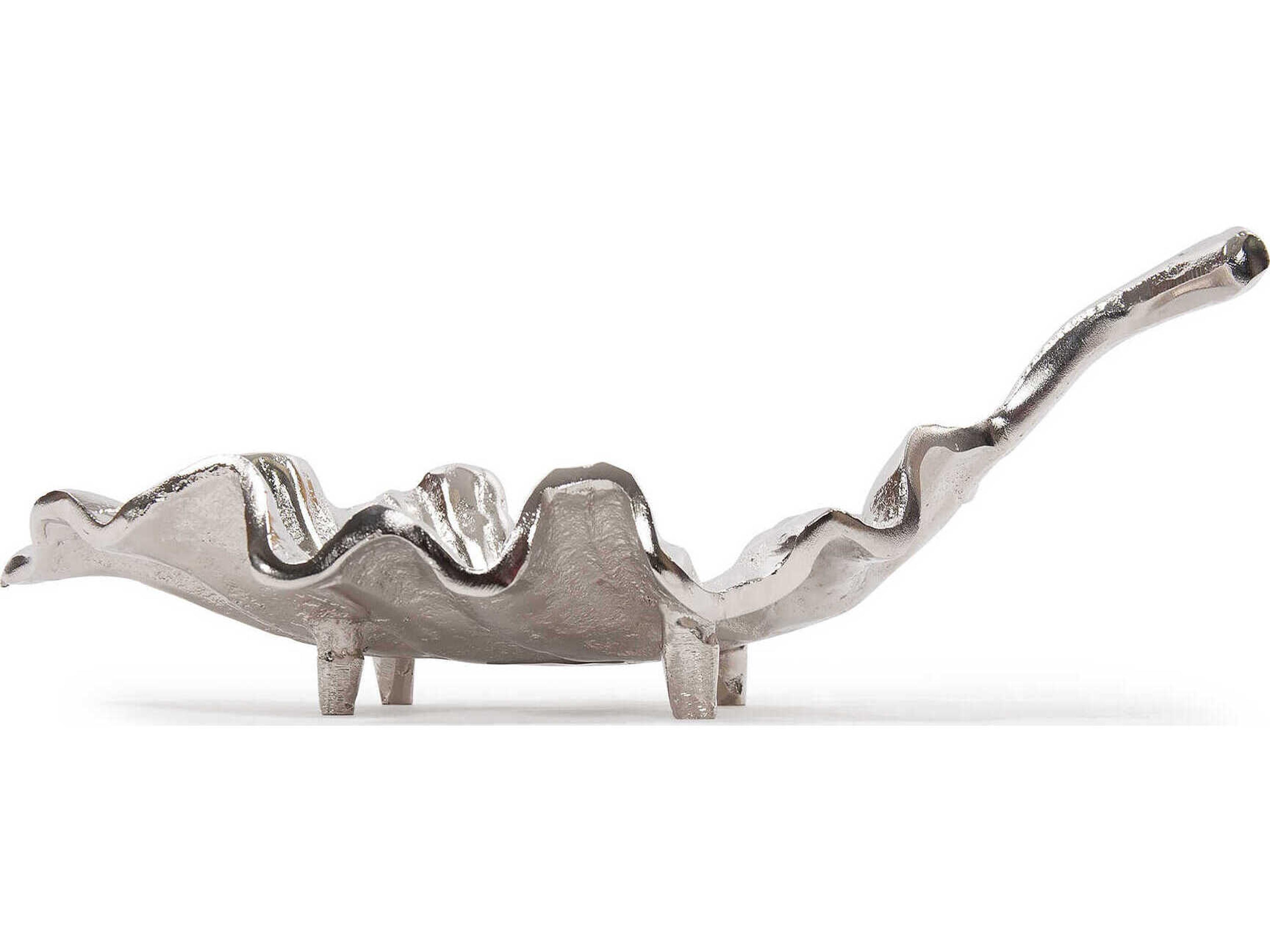 Howard Elliott Silver Calathea Leaf Sculpture