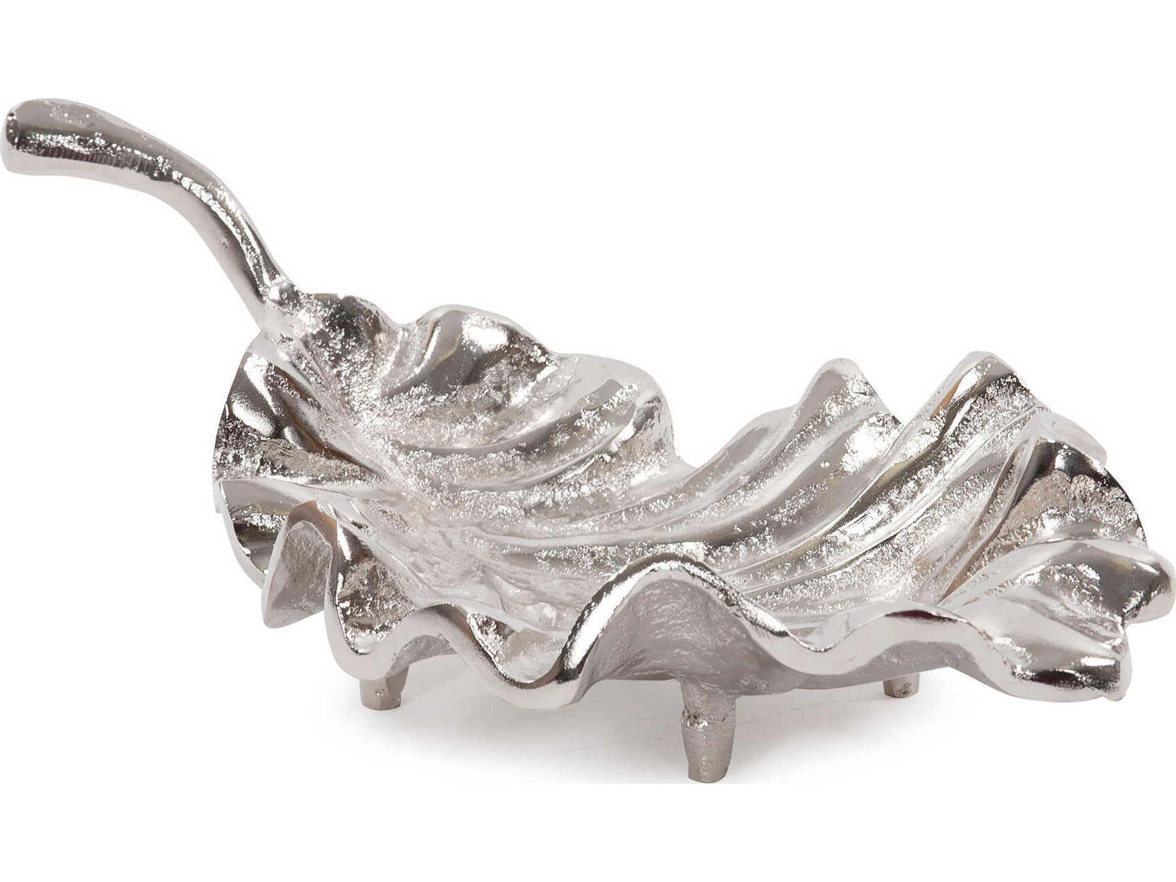 Howard Elliott Silver Calathea Leaf Sculpture