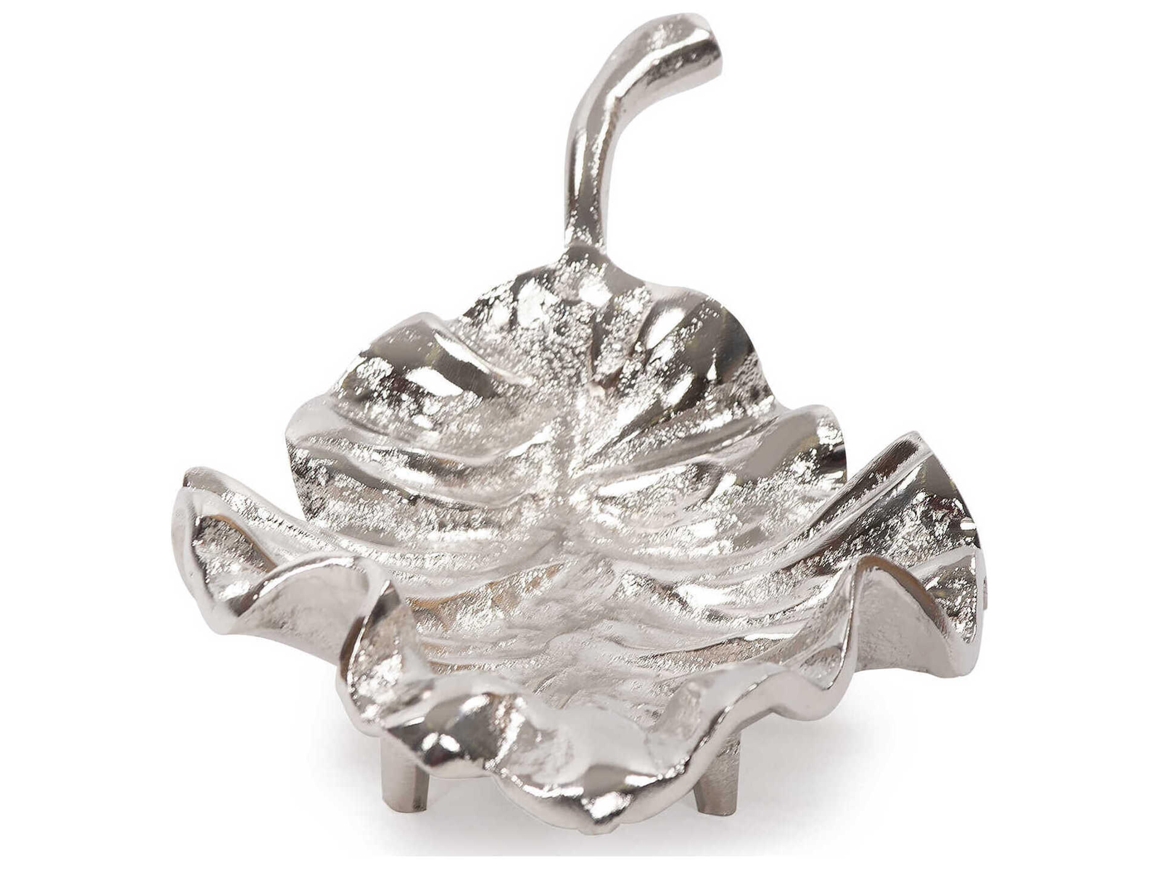 Howard Elliott Silver Calathea Leaf Sculpture