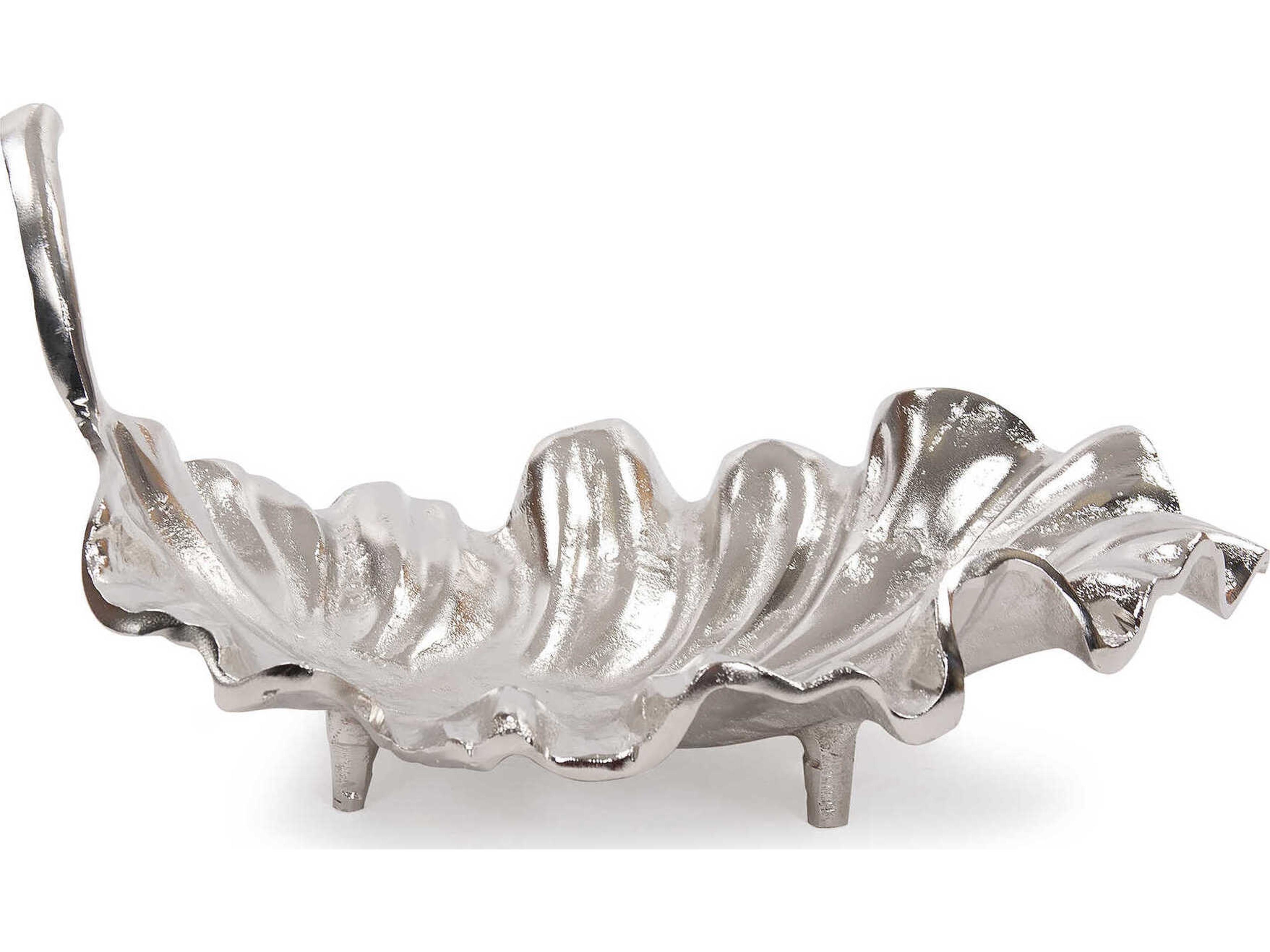 Howard Elliott Silver Calathea Leaf Sculpture