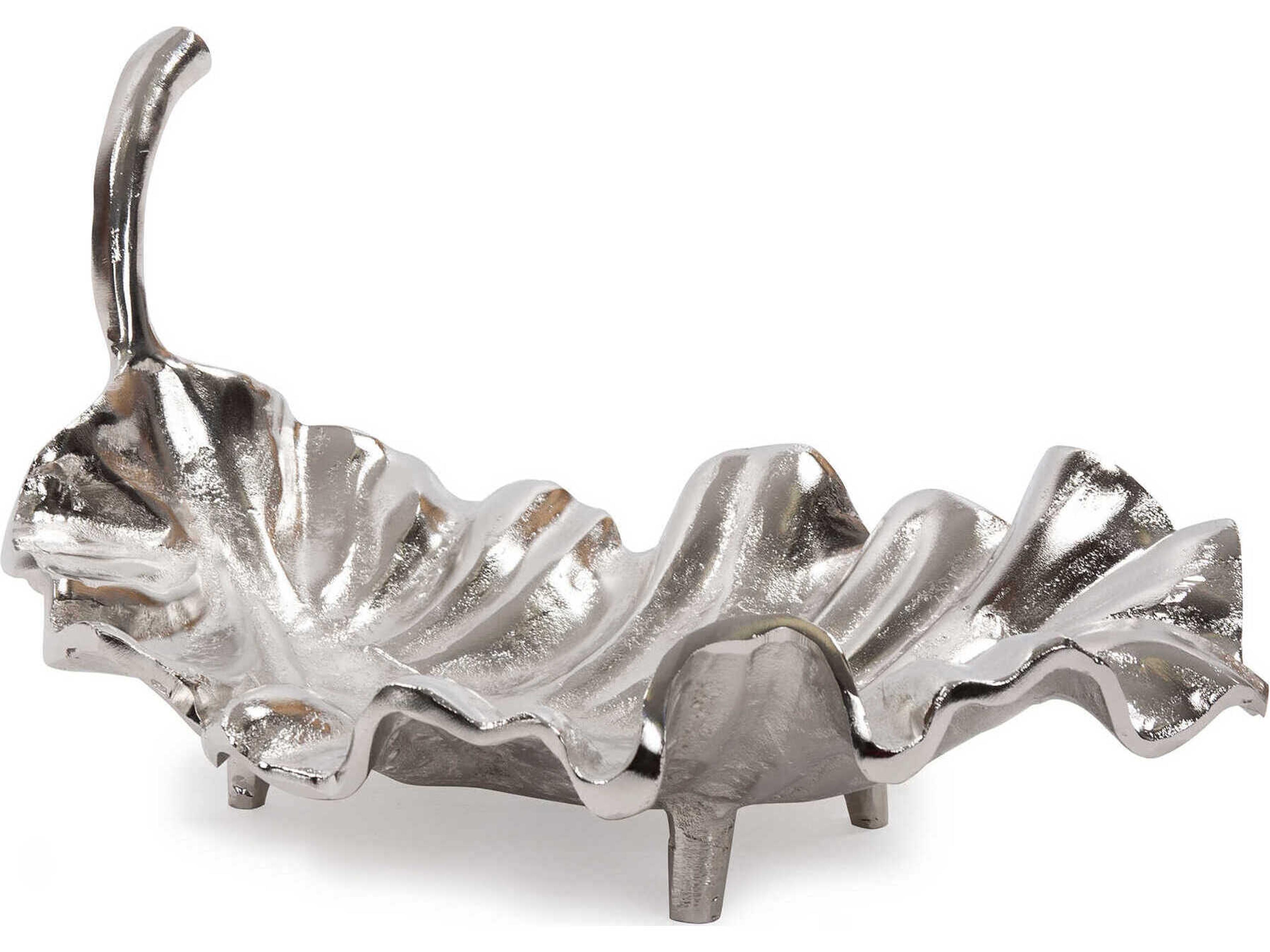 Howard Elliott Silver Calathea Leaf Sculpture