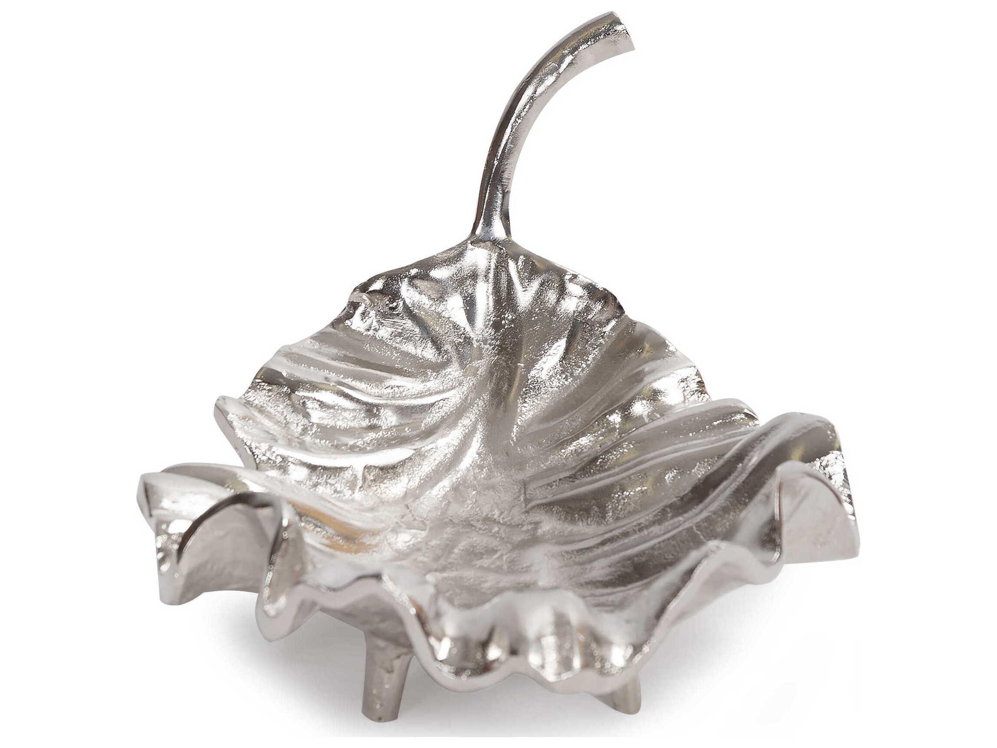 Howard Elliott Silver Calathea Leaf Sculpture