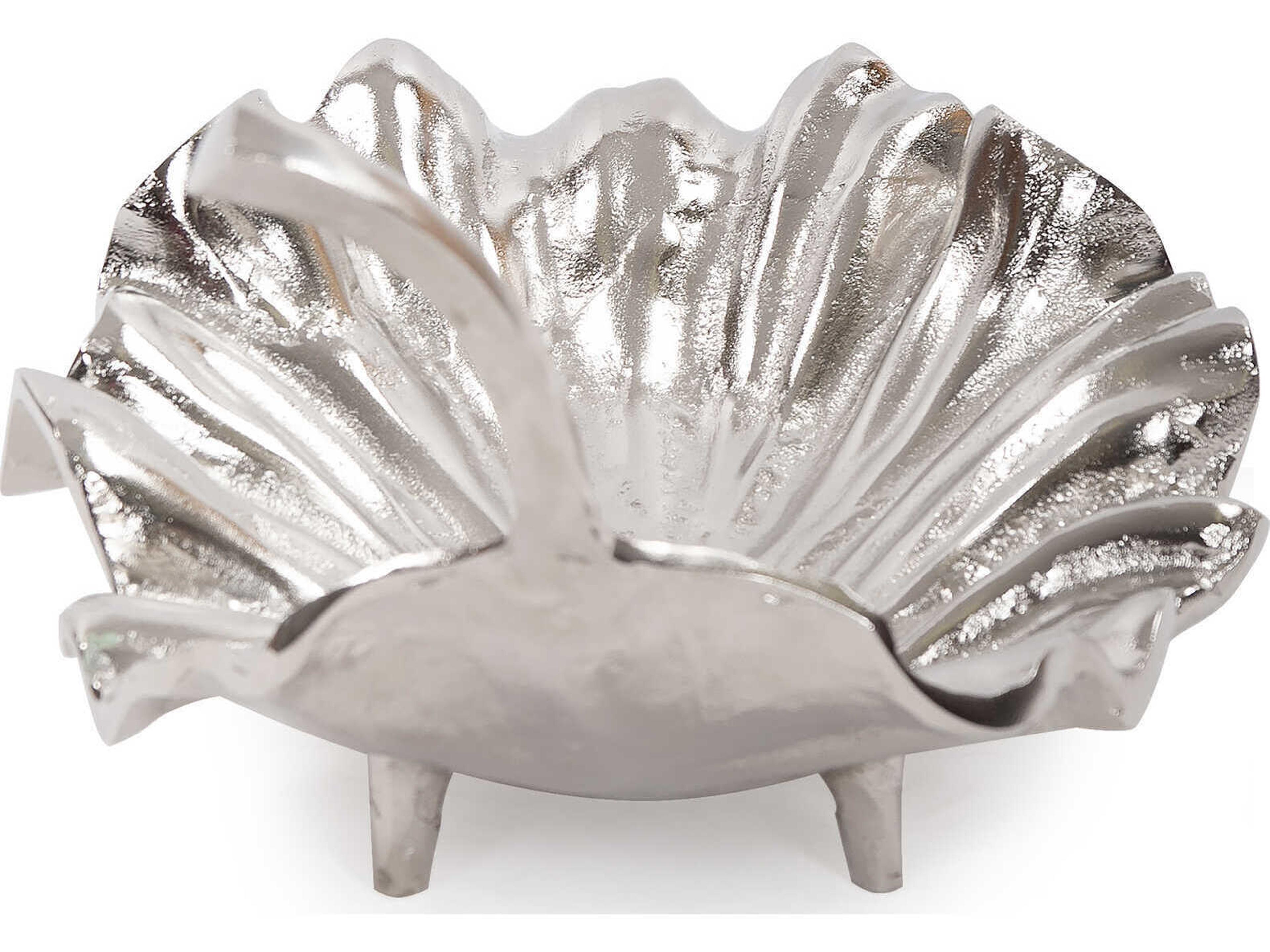 Howard Elliott Silver Calathea Leaf Sculpture