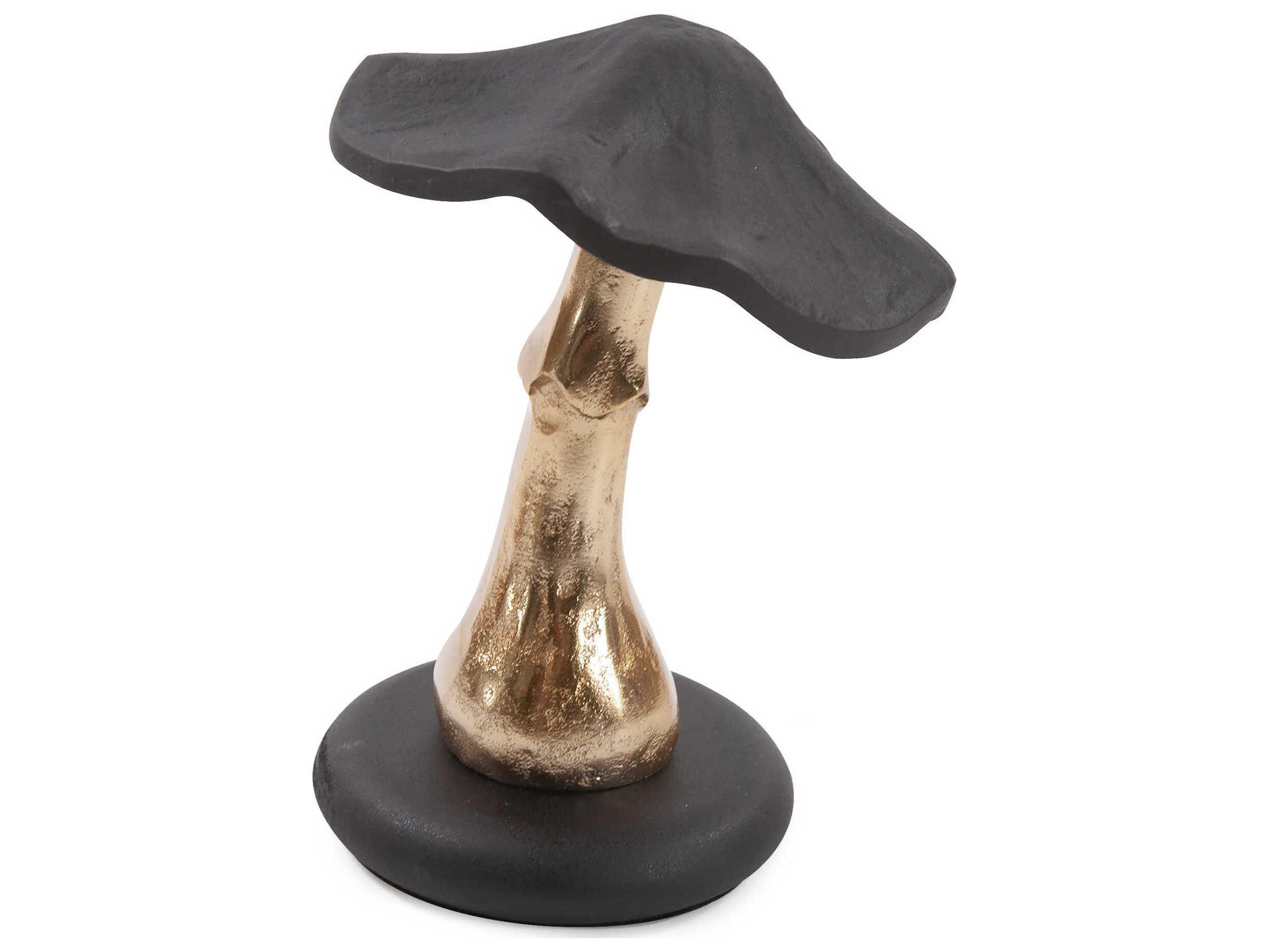 Black Gold Magical Mushroom Sculpture