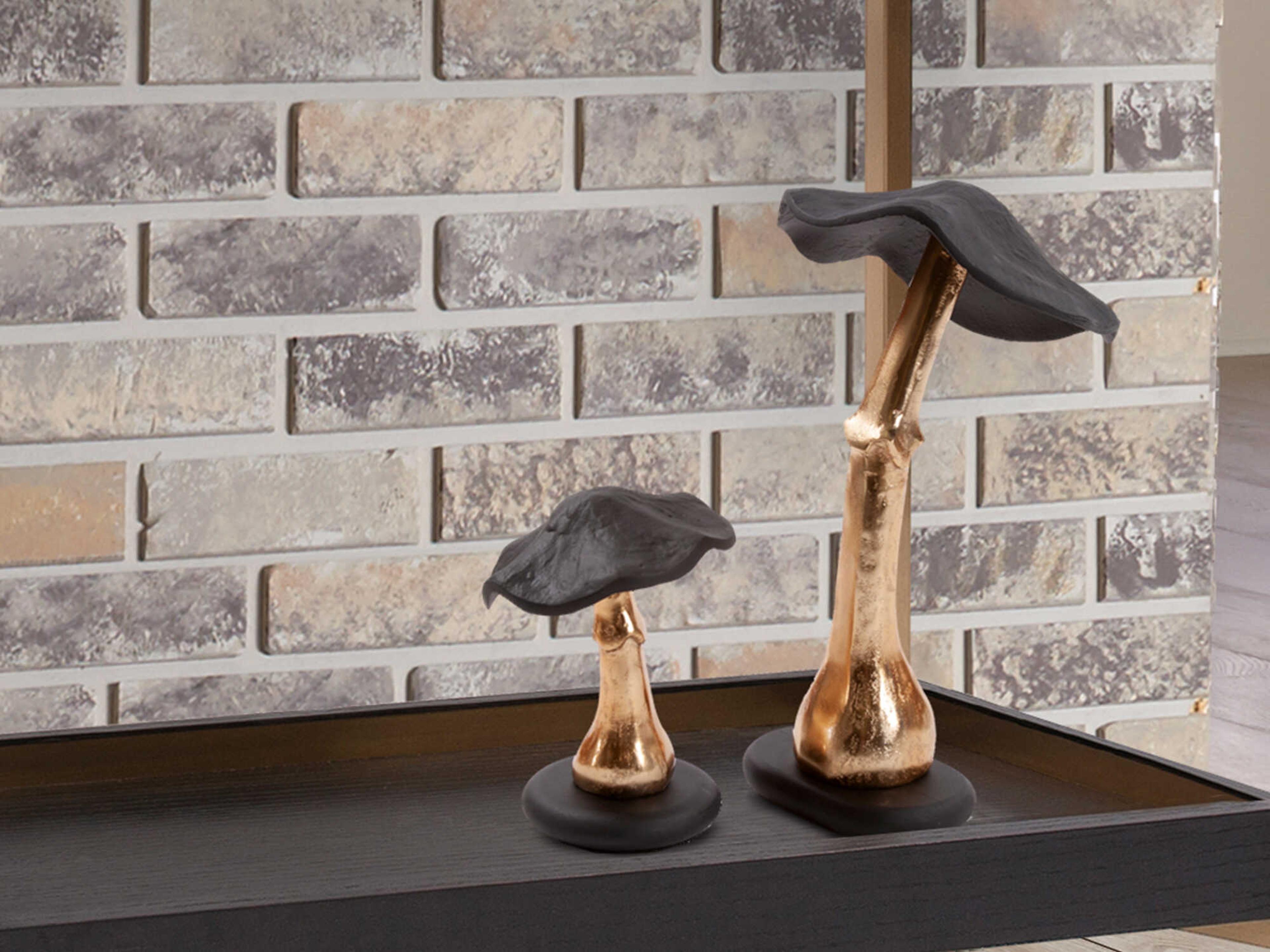 Howard Elliott Black Gold Magical Mushroom Sculpture