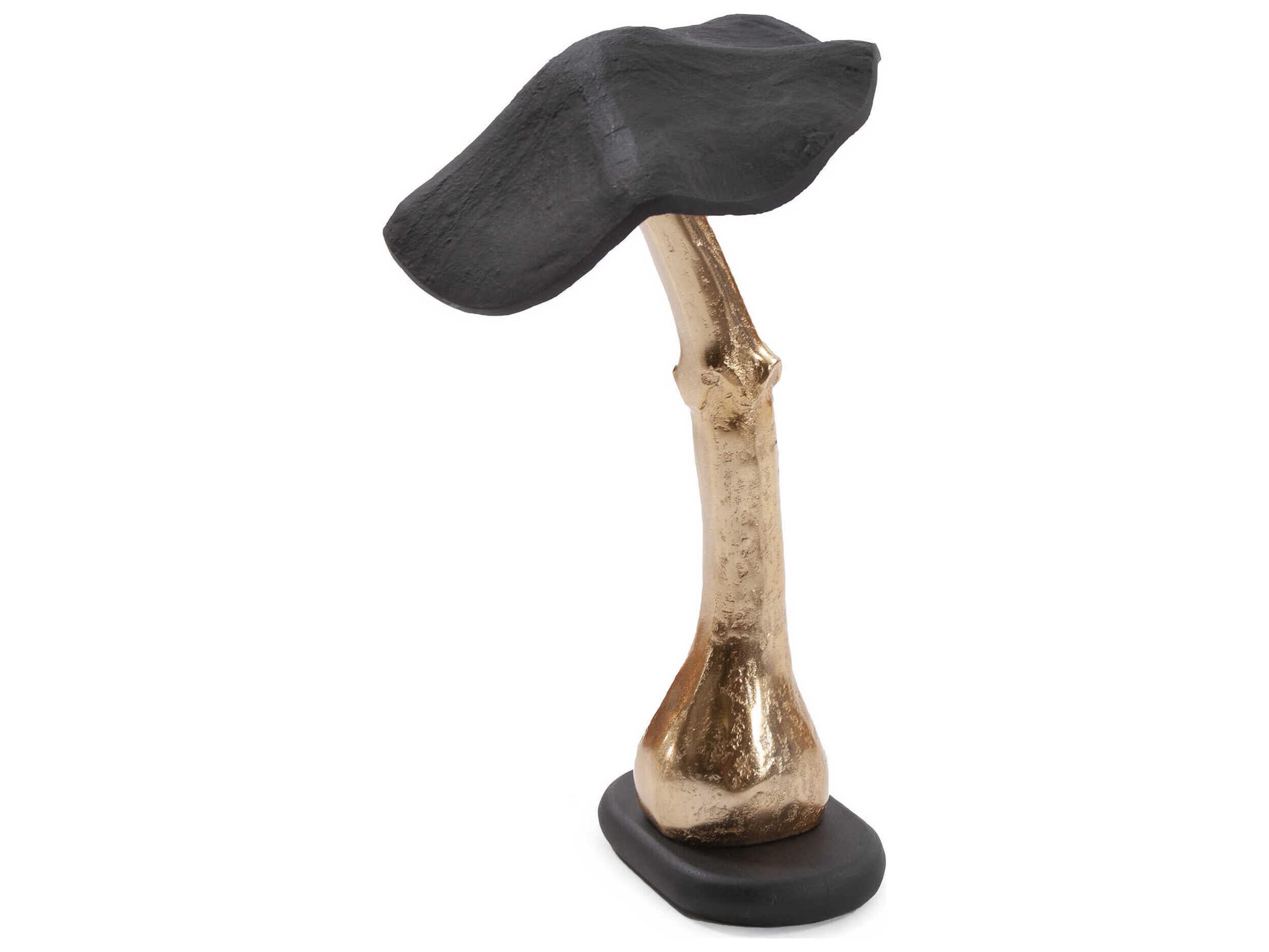 Howard Elliott Black Gold Magical Mushroom Sculpture