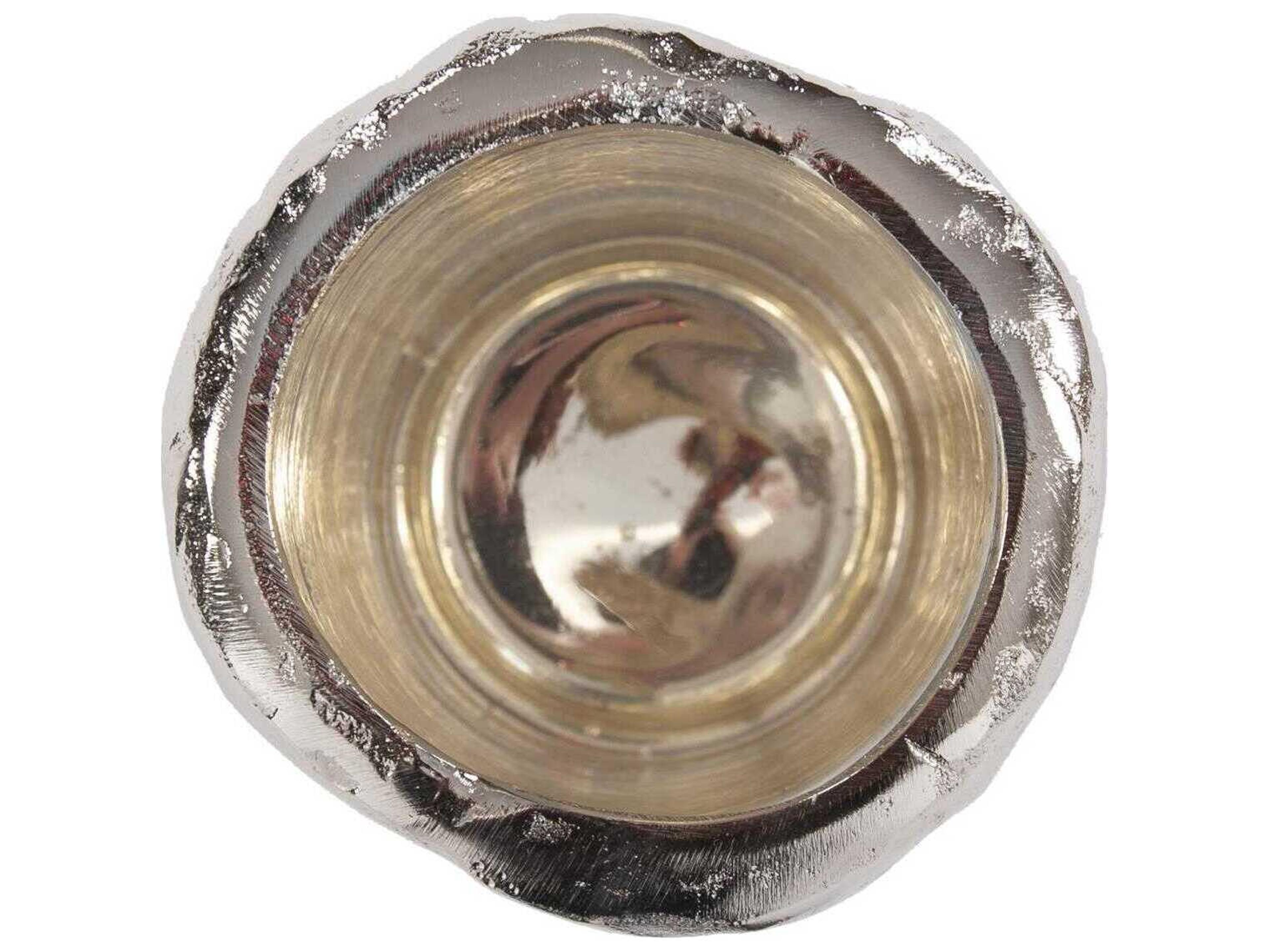 Howard Elliott Arctic Glacier Arctic Glacier Glass Pillar Holder with Aluminum Molten Top Short