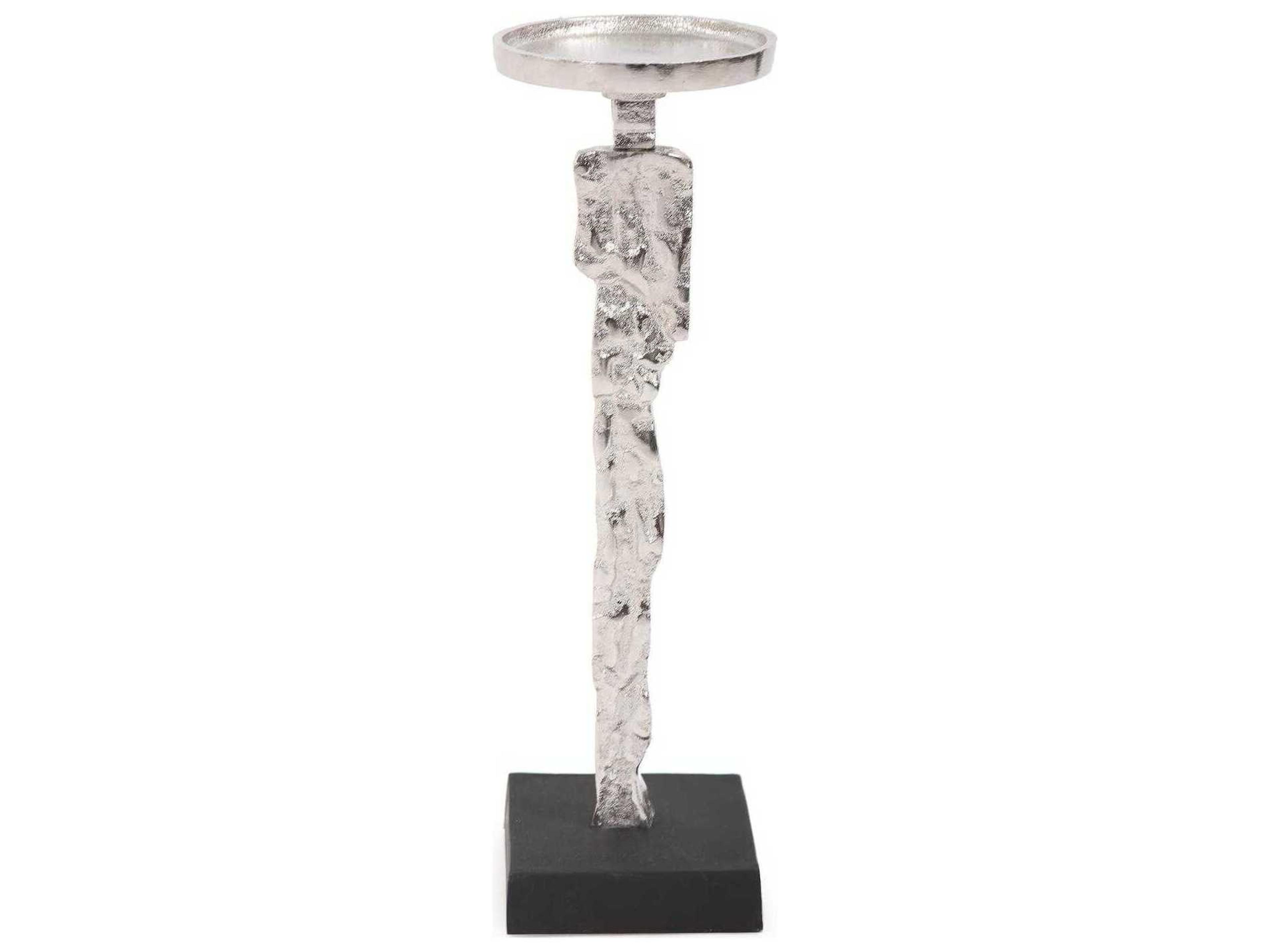 Abstract Textured Nickel Candle Holder