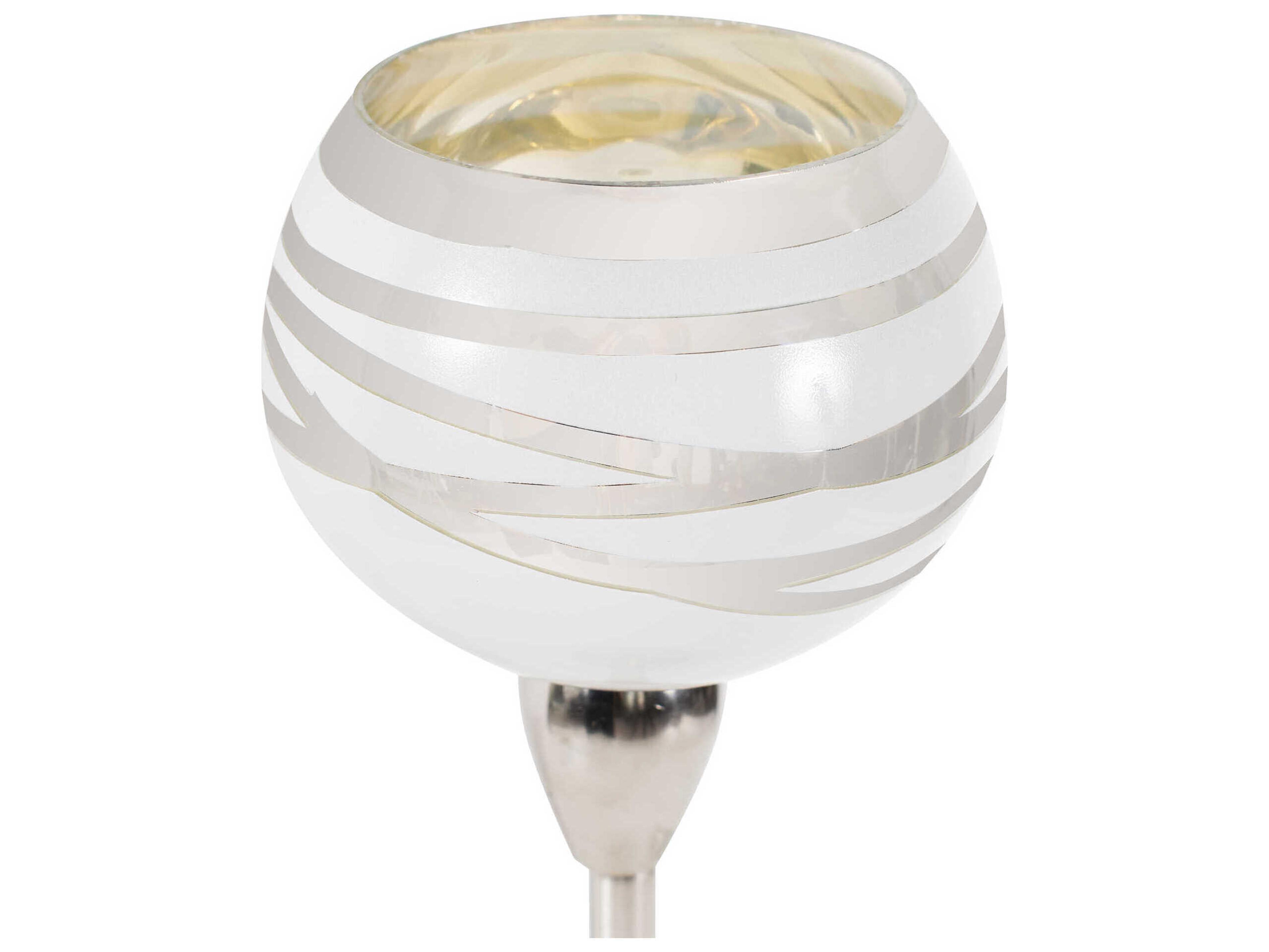 Howard Elliott Artic Silver Glossy White Lustig Illuminarie Candle Holder