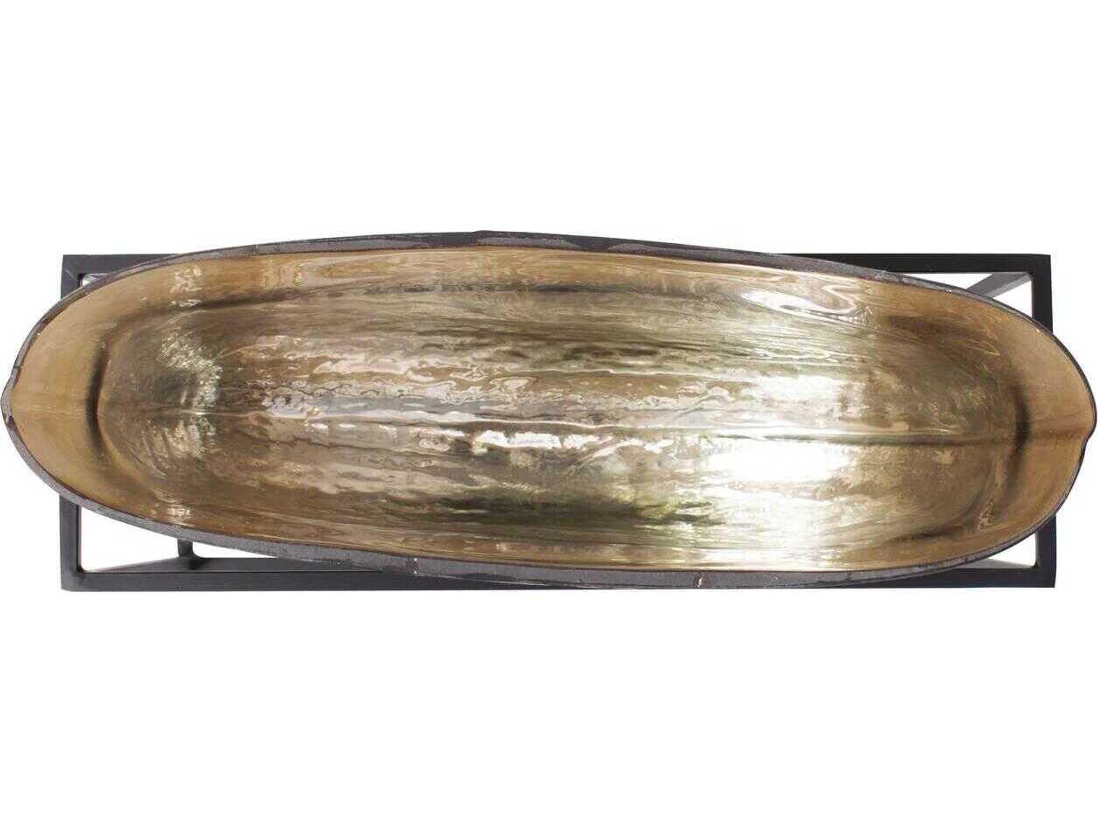 Howard Elliott Euler Brown Black Wide Mouth Vase