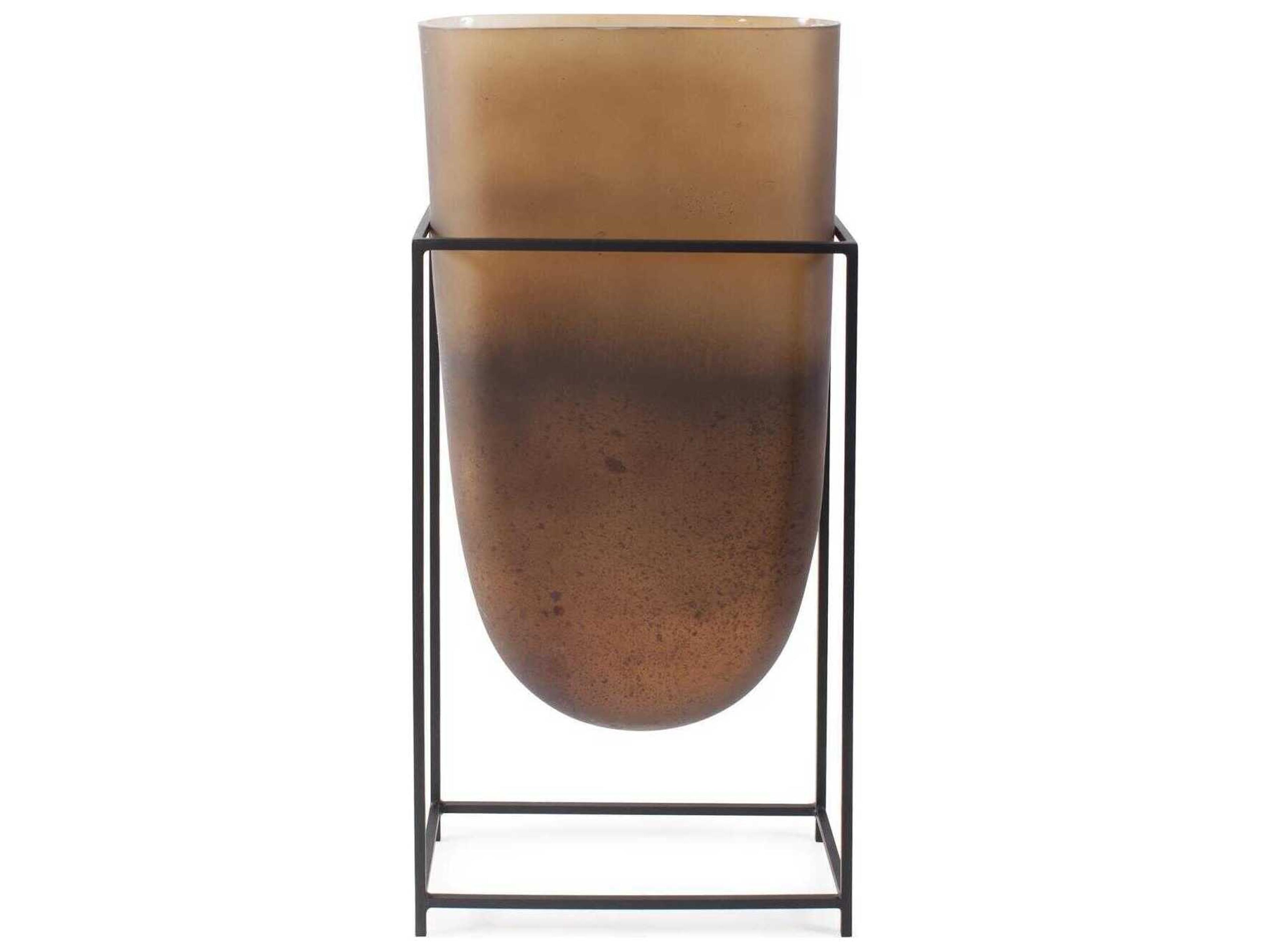 Howard Elliott Euler Brown Black Vase