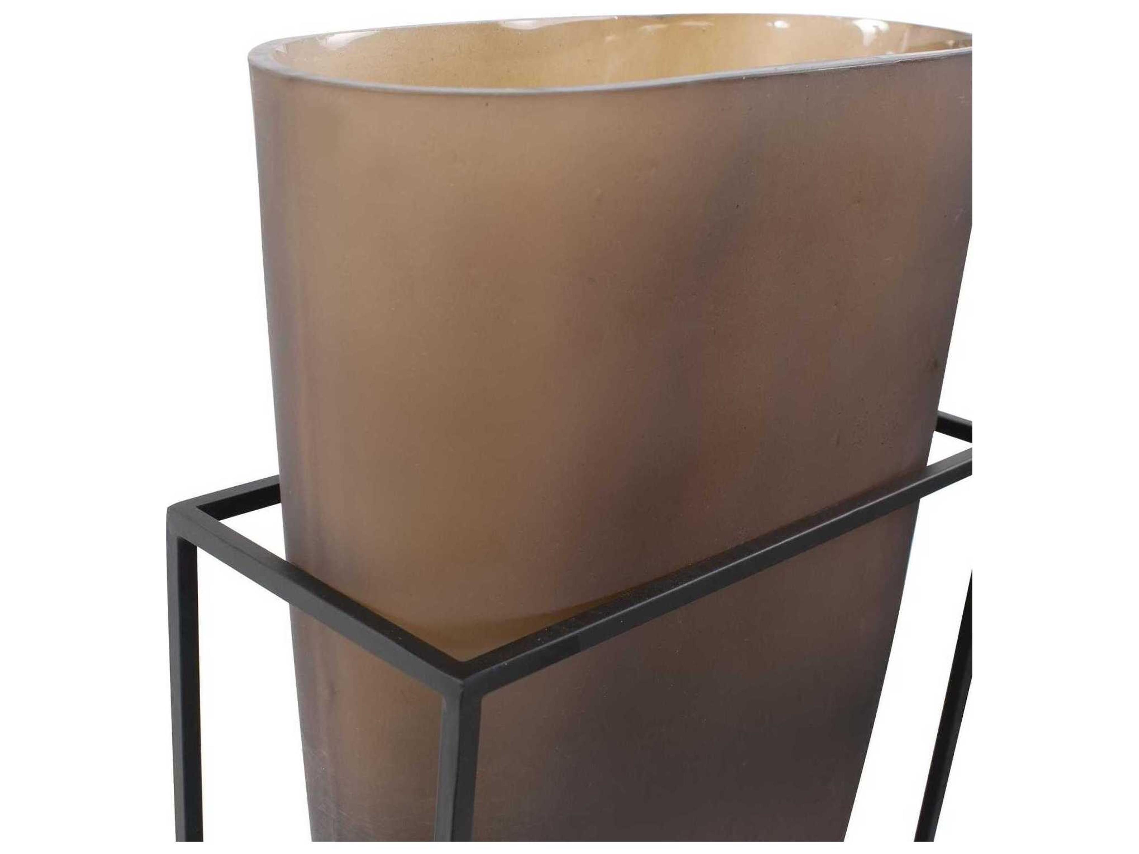 Howard Elliott Euler Brown Black Vase