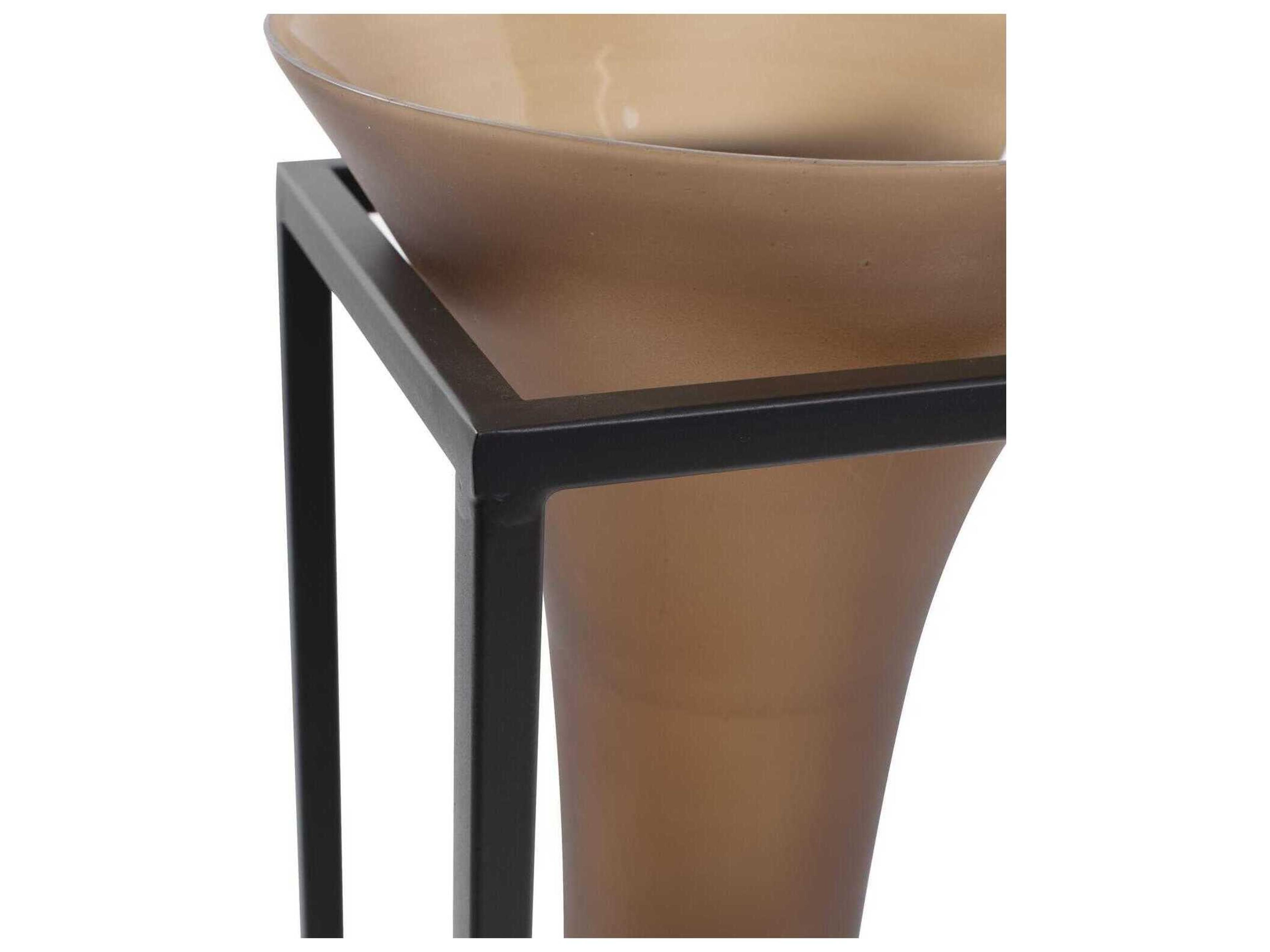 Howard Elliott Euler Brown Black Drop Vase