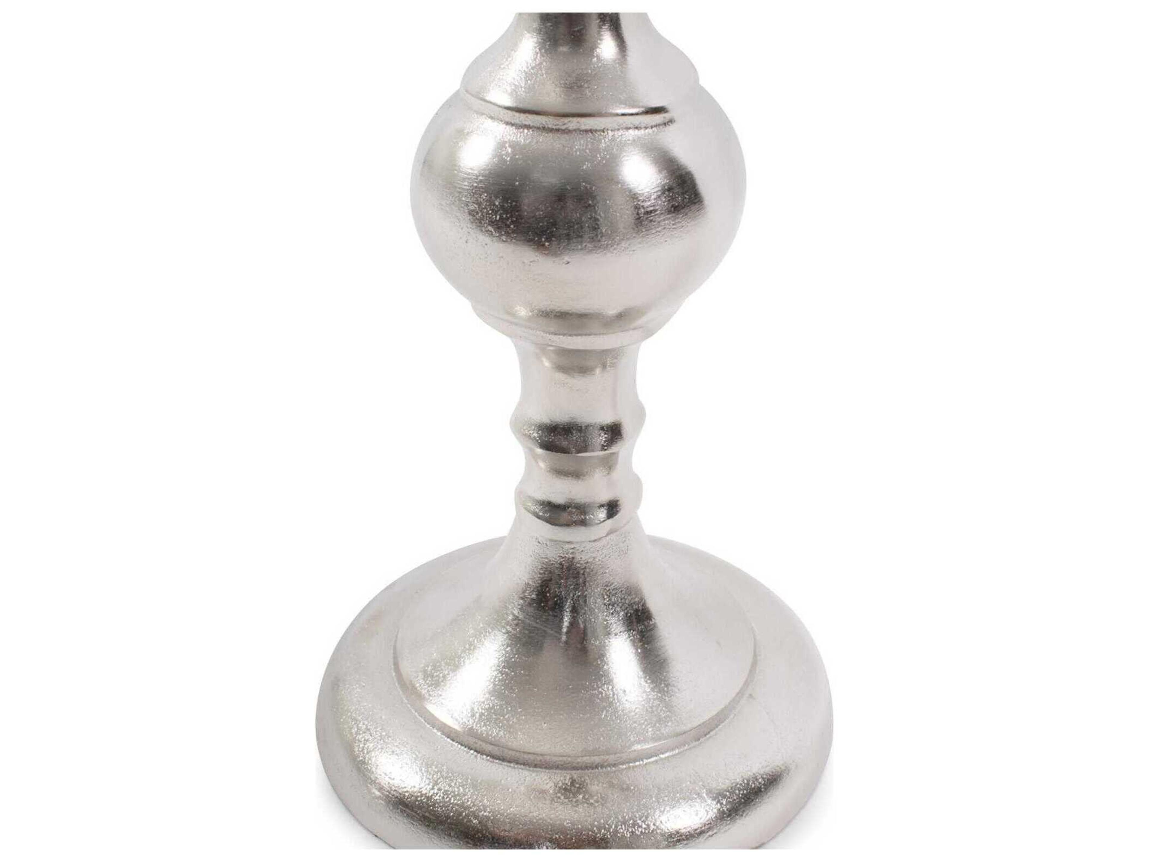 Howard Elliott Black Diamond Glass Chalise on a Nickel Turned Metal Stand