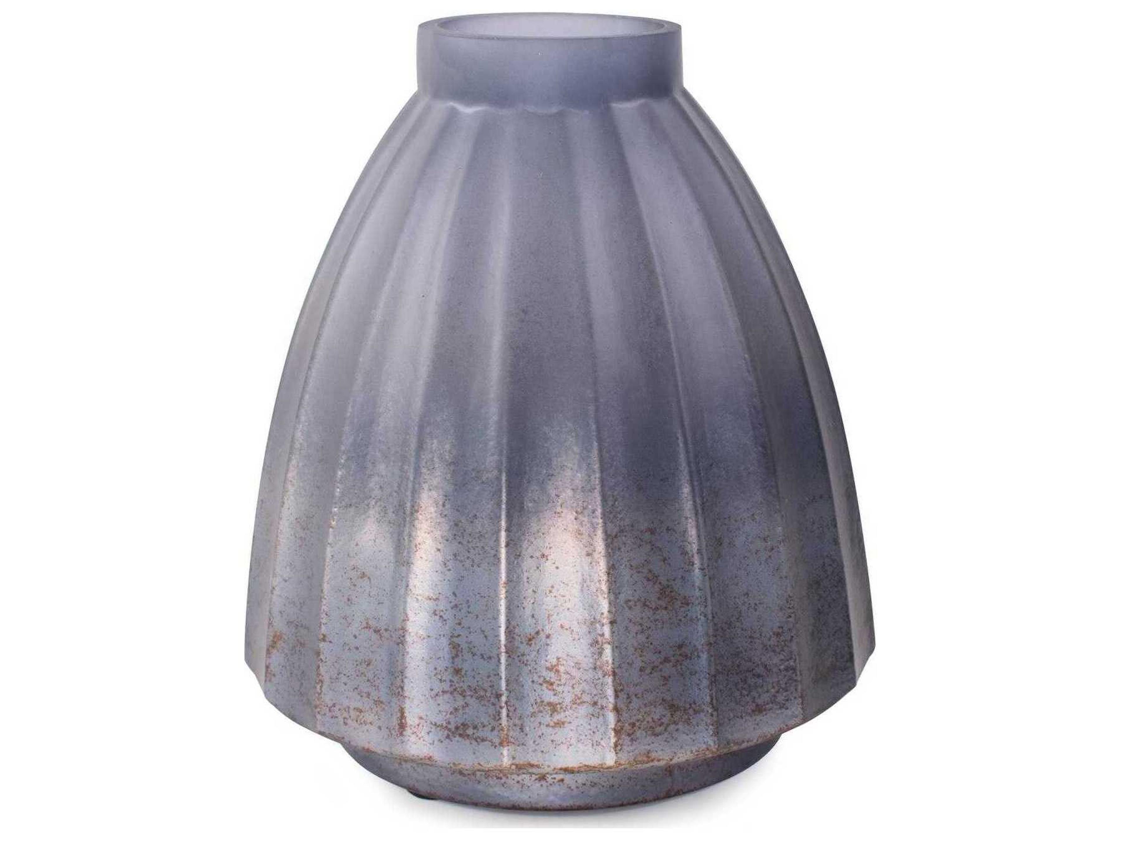 Cool Ice Blue Ribbed Vessel