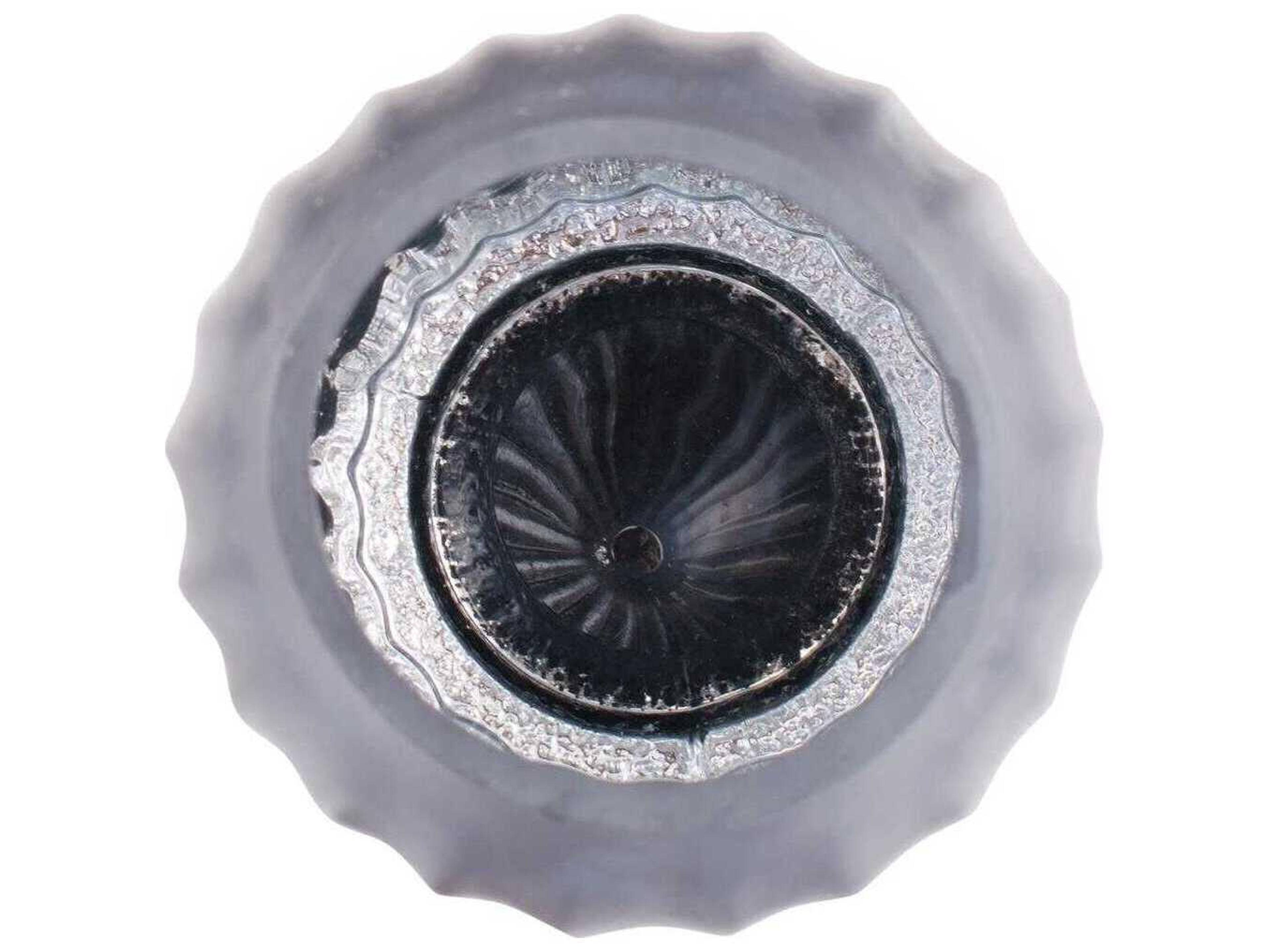 Howard Elliott Cool Ice Blue Ribbed Cylindrical Vessel