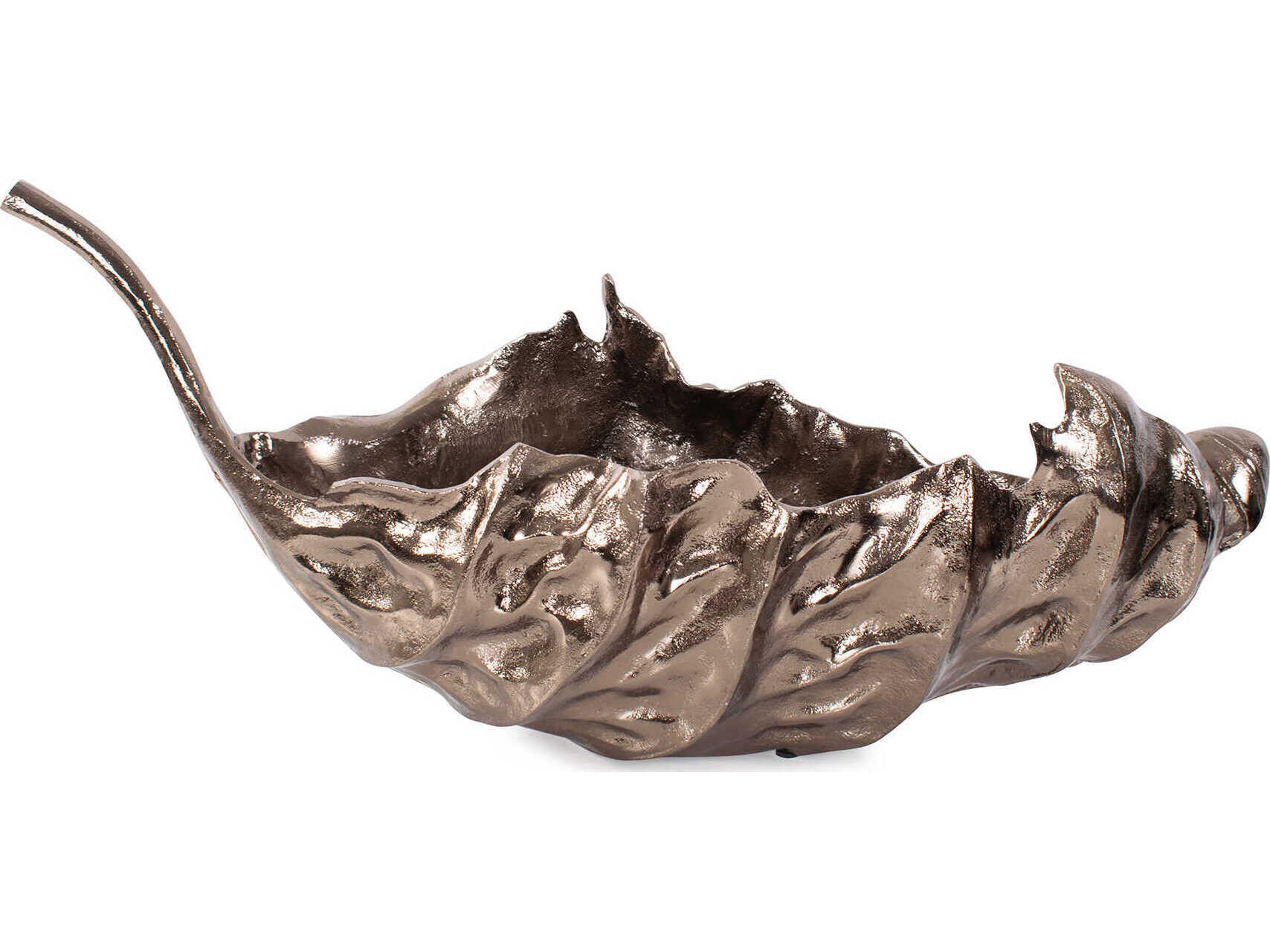 Howard Elliott Aspen Leaf Cast Aluminum Decorative Bowl