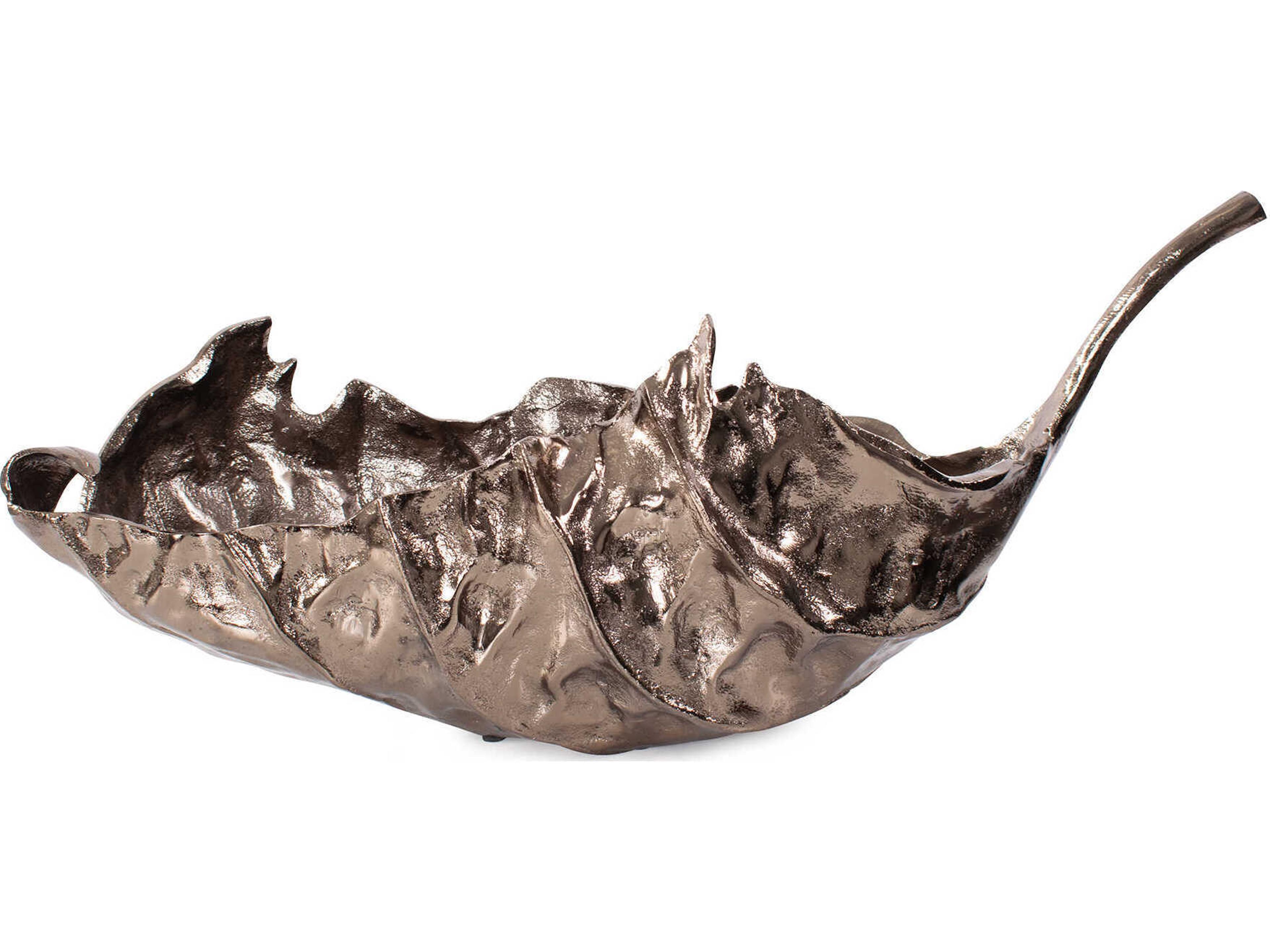 Howard Elliott Aspen Leaf Cast Aluminum Decorative Bowl