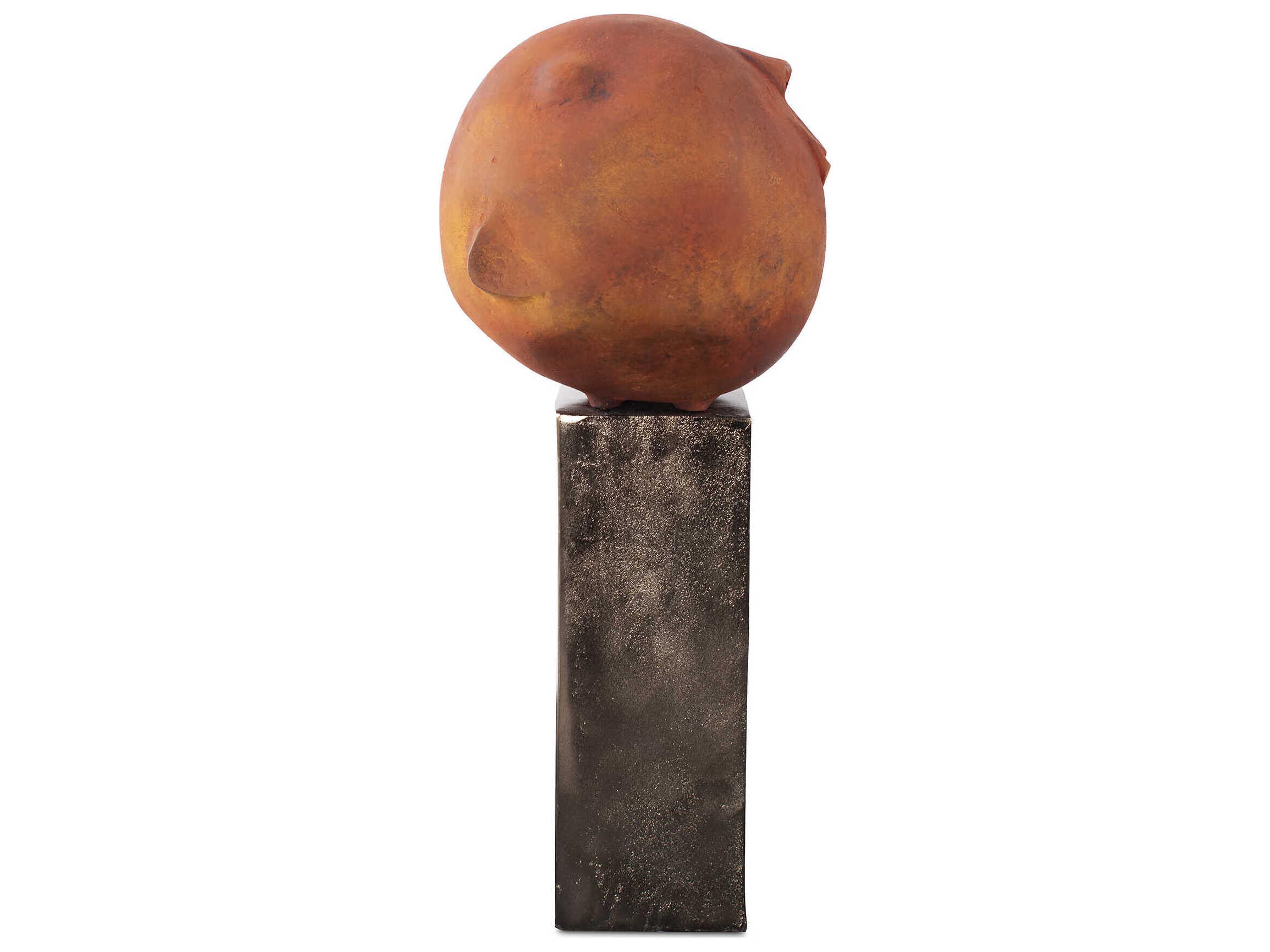 Howard Elliott Textured Matte Orange Mr. Wilfred Terra Cotta Sculpture