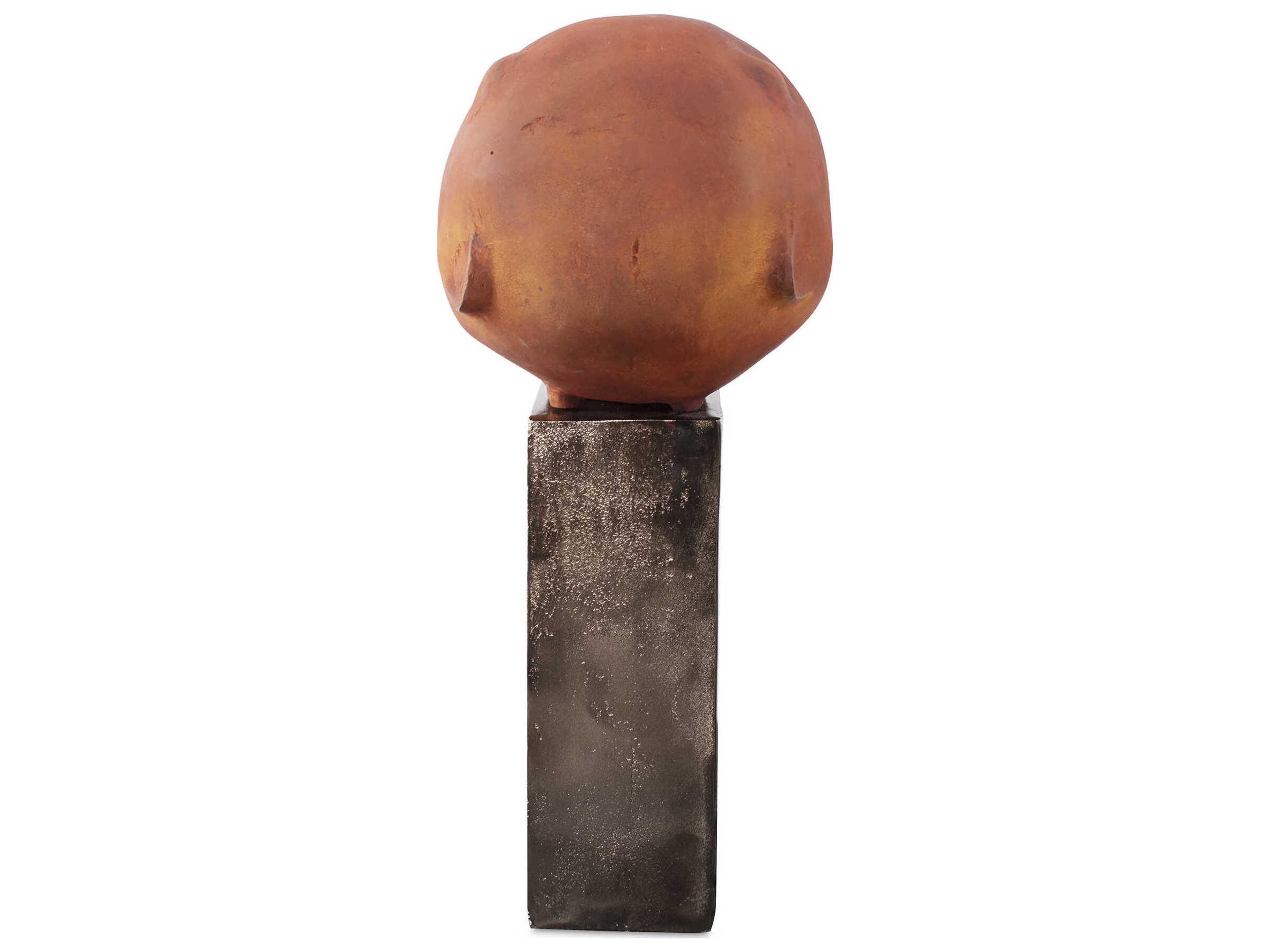 Howard Elliott Textured Matte Orange Mr. Wilfred Terra Cotta Sculpture