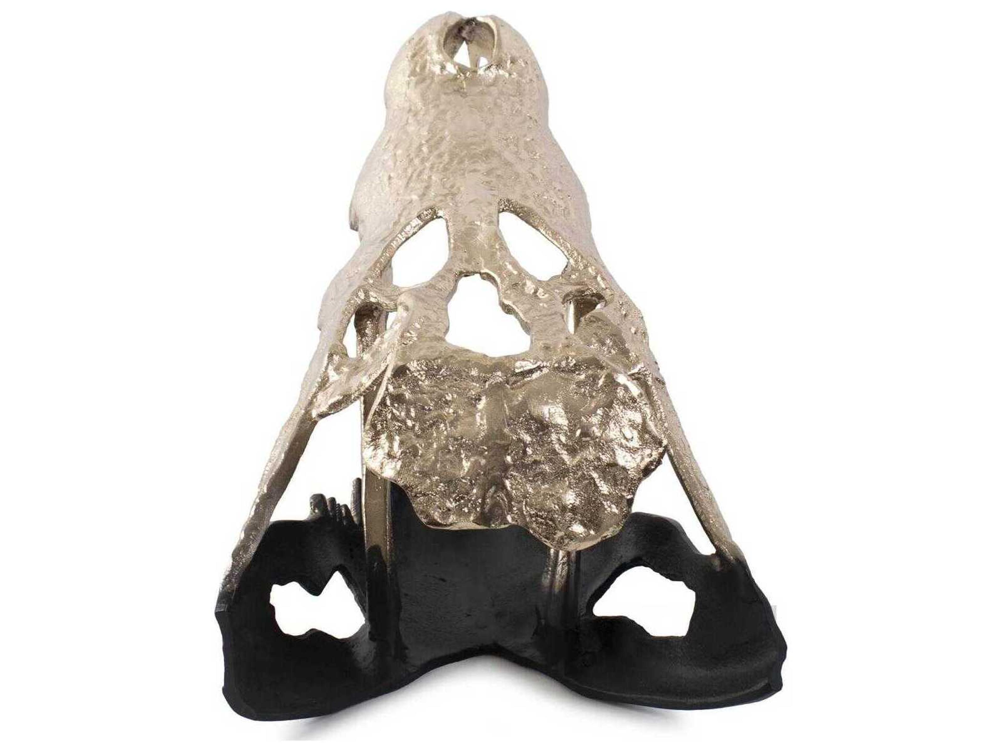 Howard Elliott Gold Black Freddy Croc Sculpture