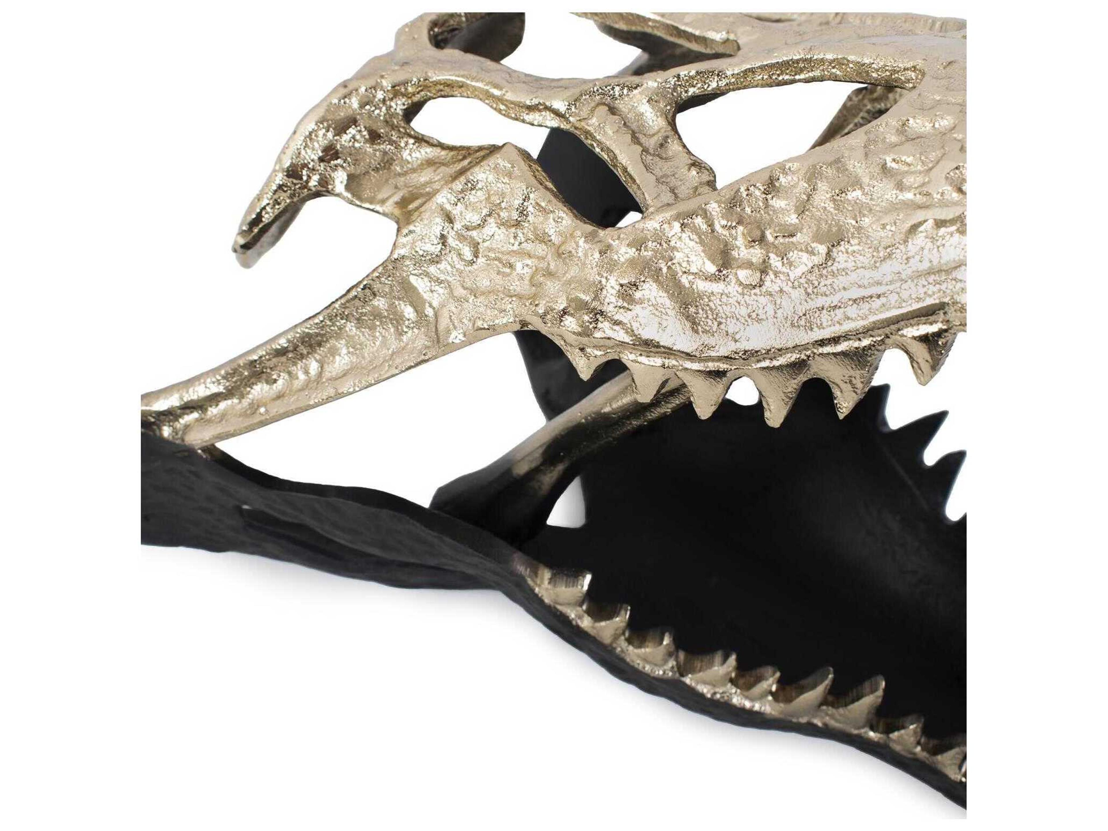 Howard Elliott Gold Black Freddy Croc Sculpture