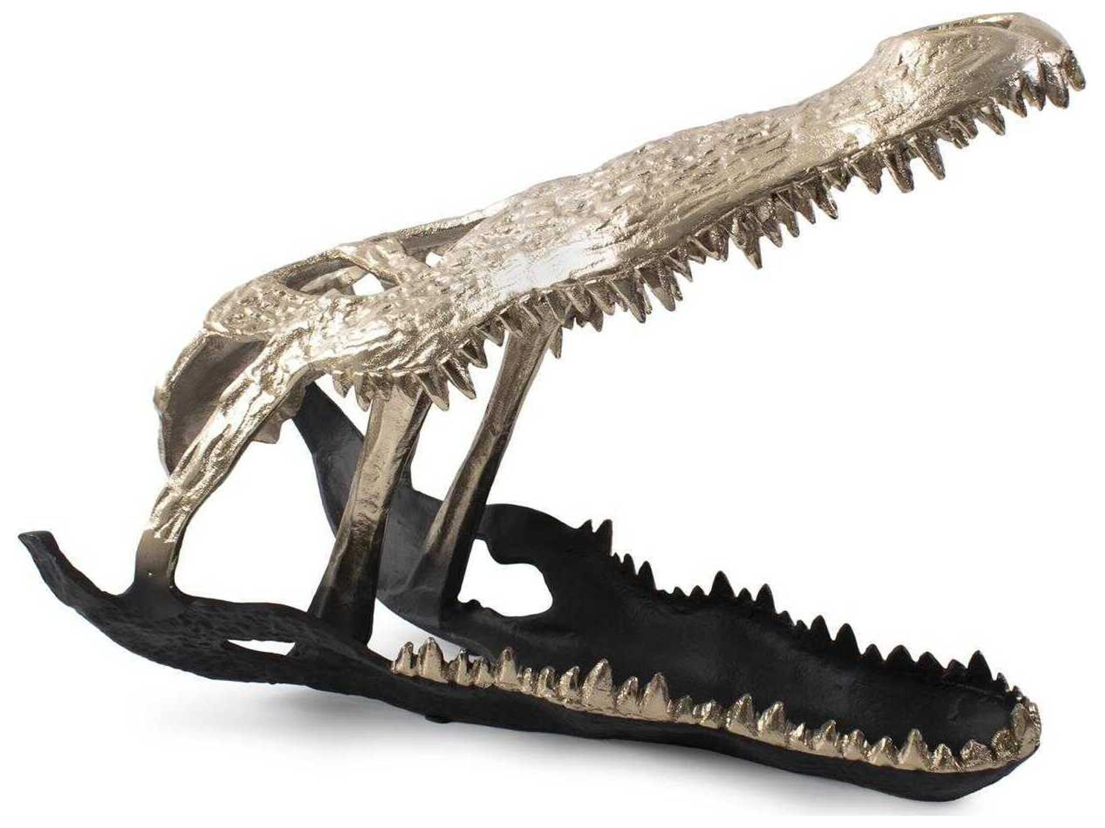 Howard Elliott Gold Black Freddy Croc Sculpture
