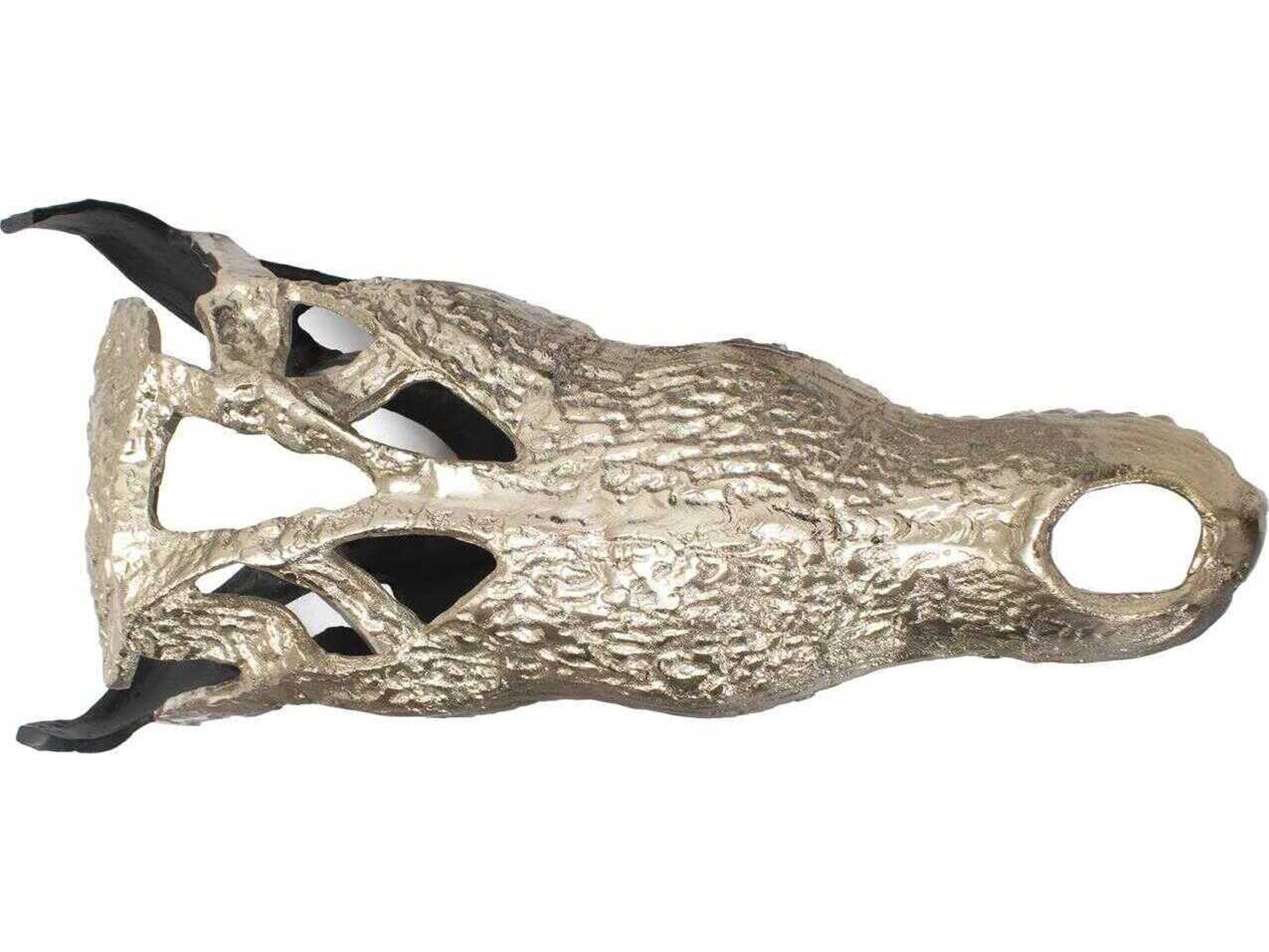 Howard Elliott Gold Black Freddy Croc Sculpture