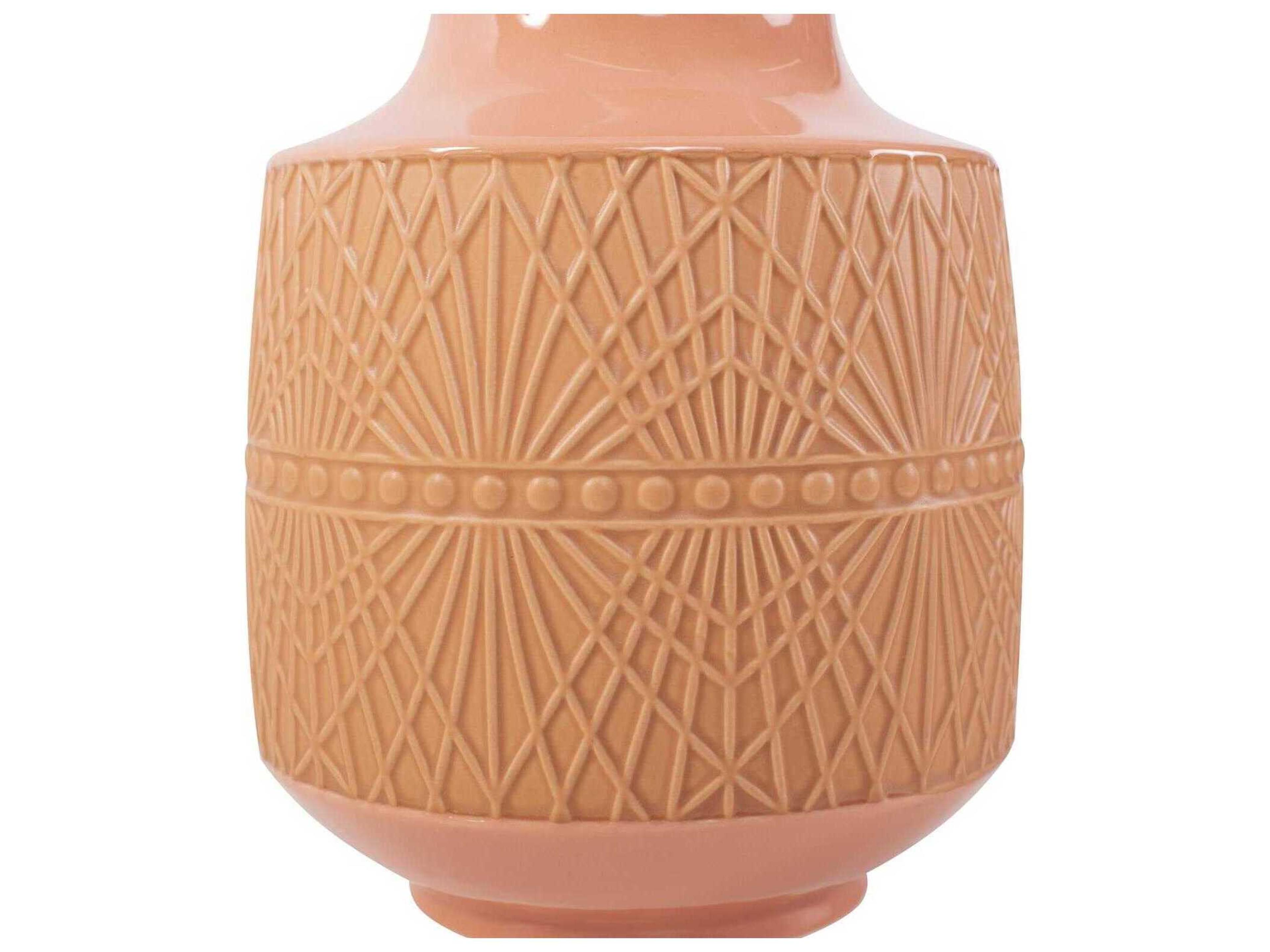 Howard Elliott Richland Embossed Peach Vase