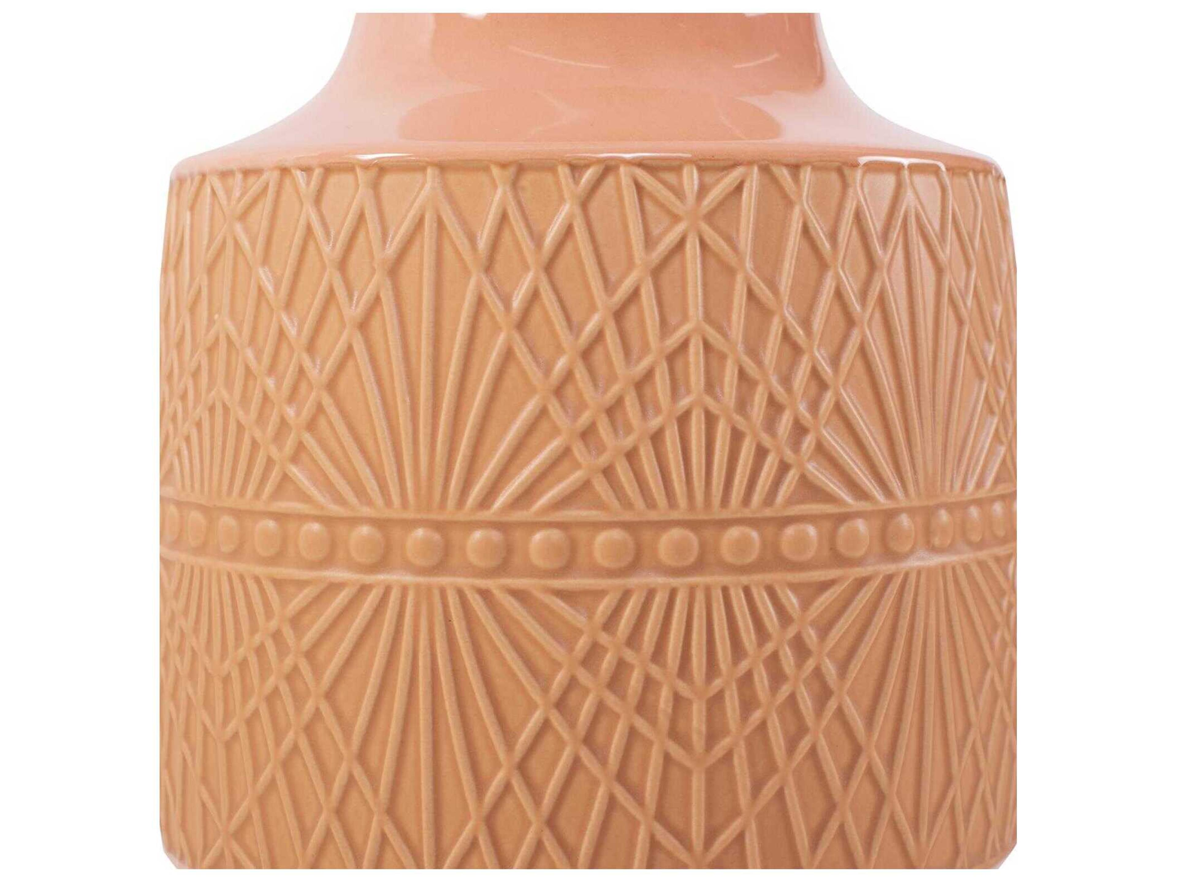 Howard Elliott Richland Embossed Peach Vase