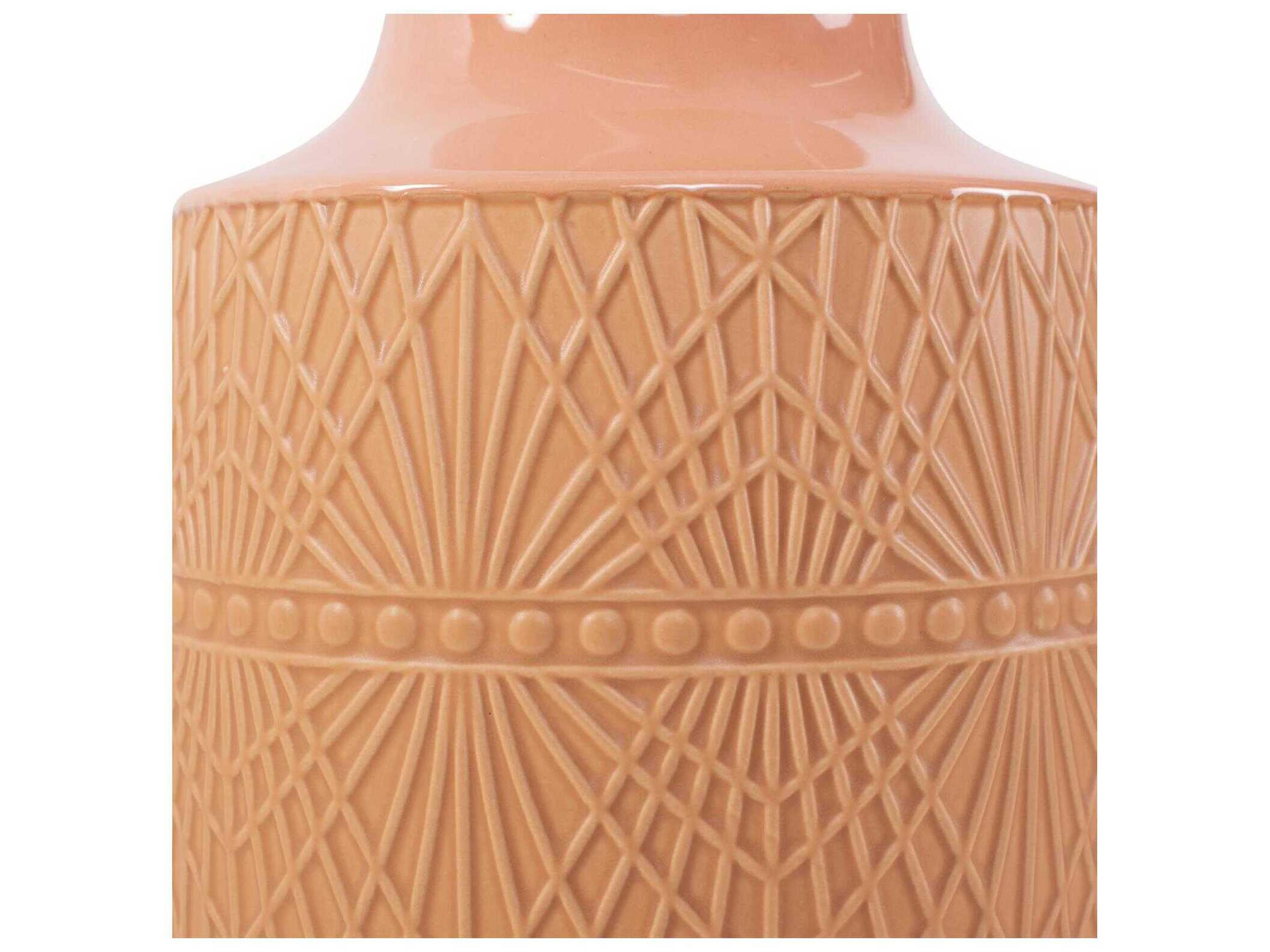 Howard Elliott Richland Embossed Peach Vase