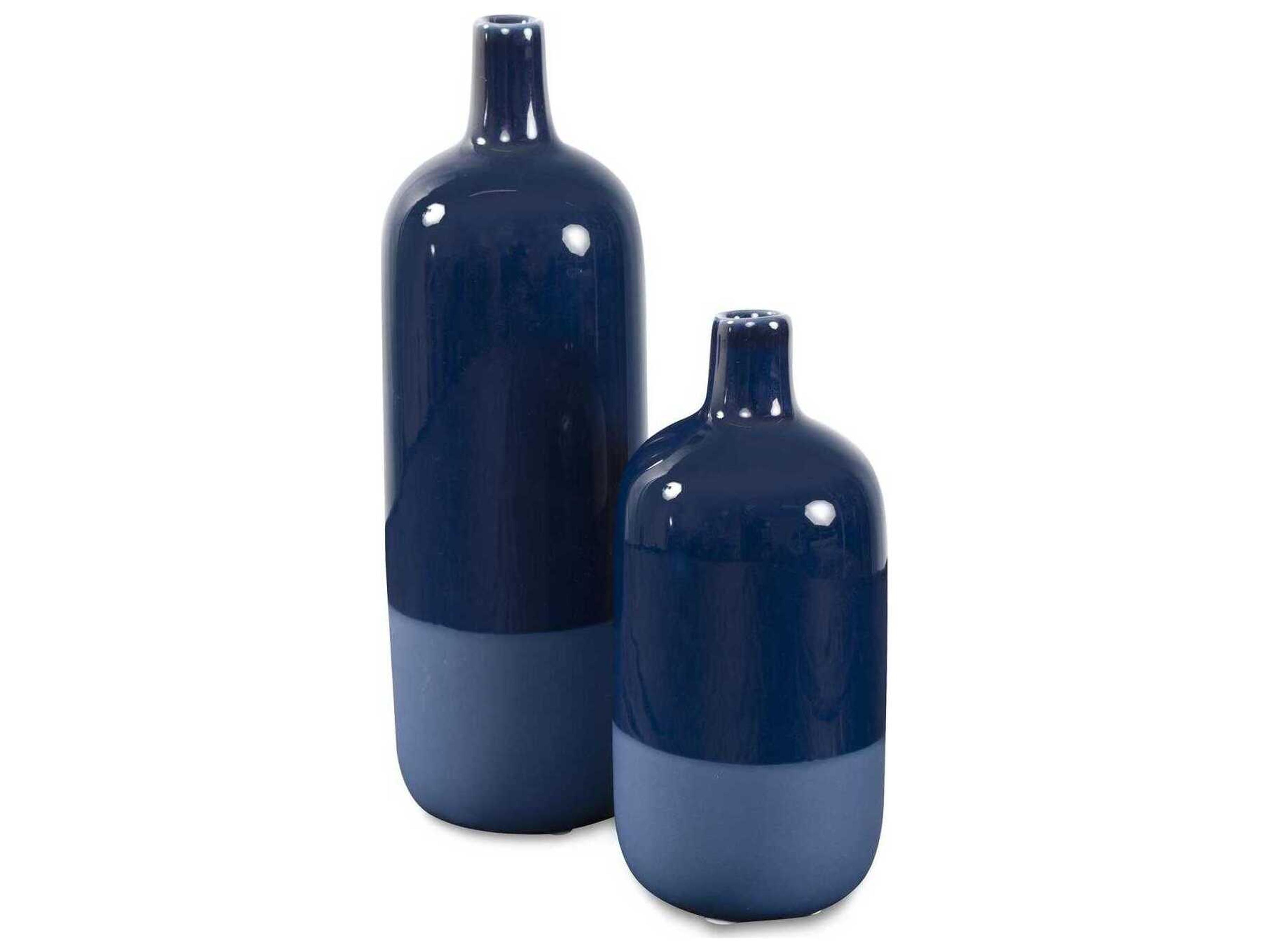 Howard Elliott Delft Navy Vase Set of 2