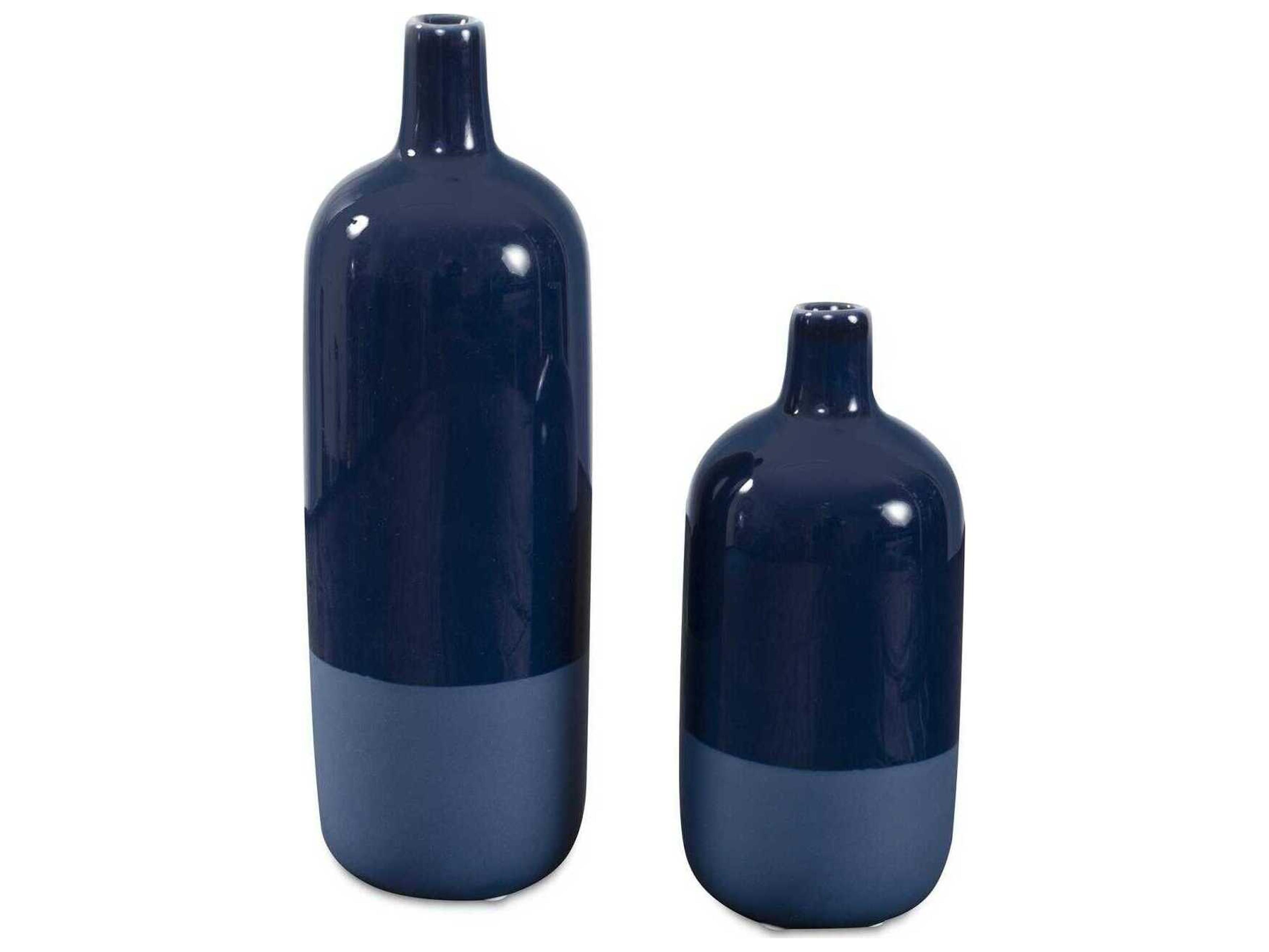 Howard Elliott Delft Navy Vase Set of 2