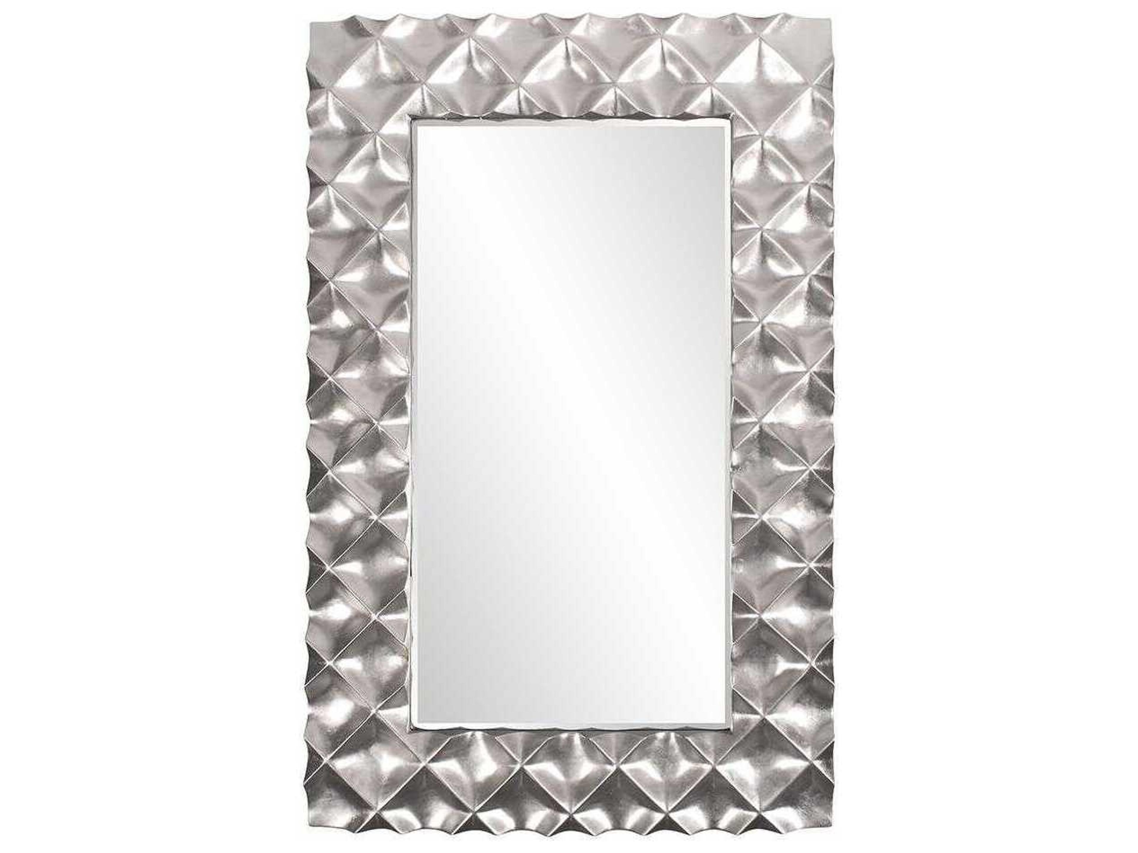 Howard Elliott Krystal Silver Leaf Rectangular Wall Mirror