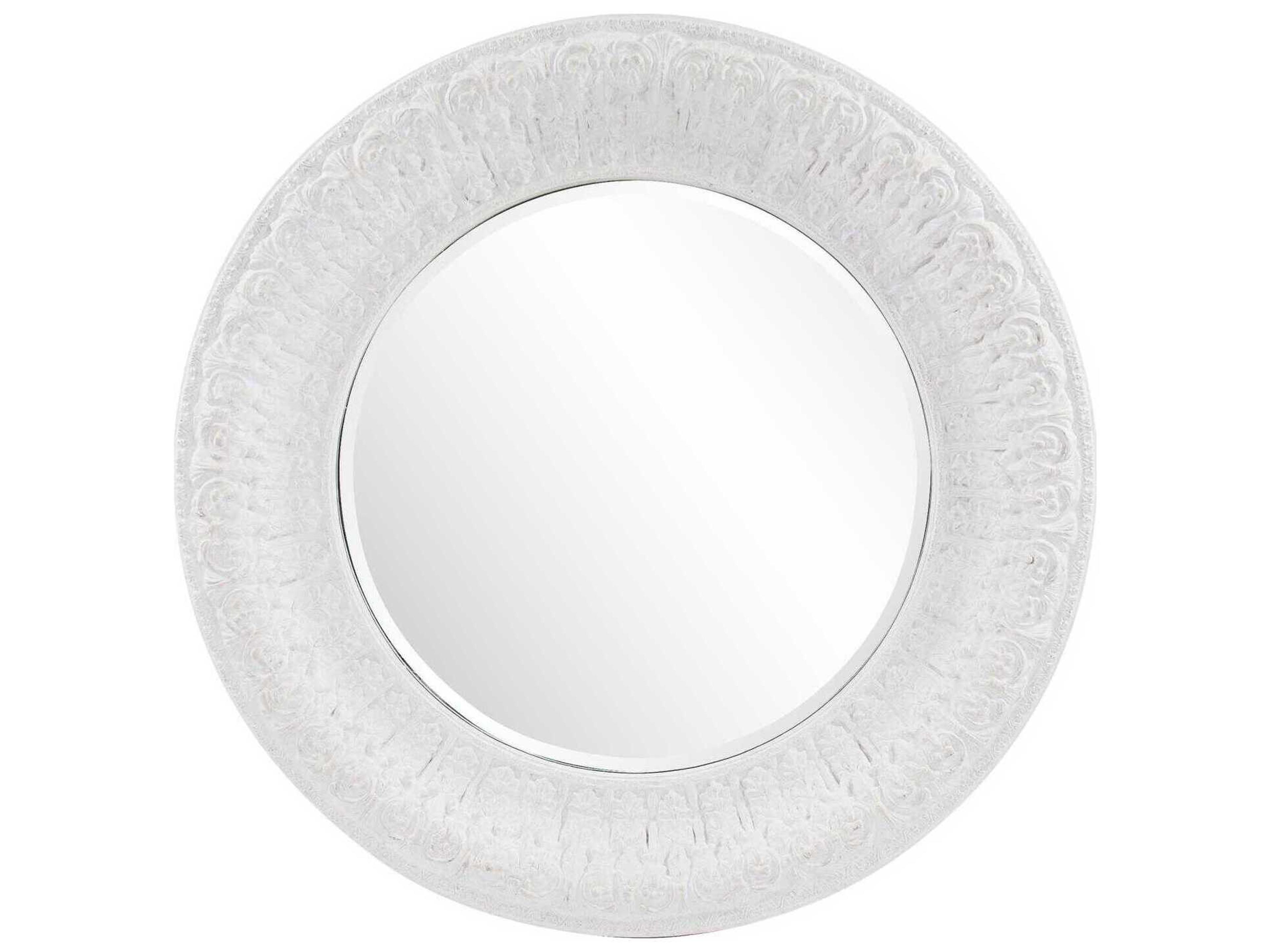 Howard Elliott Arthur White Round Wall Mirror
