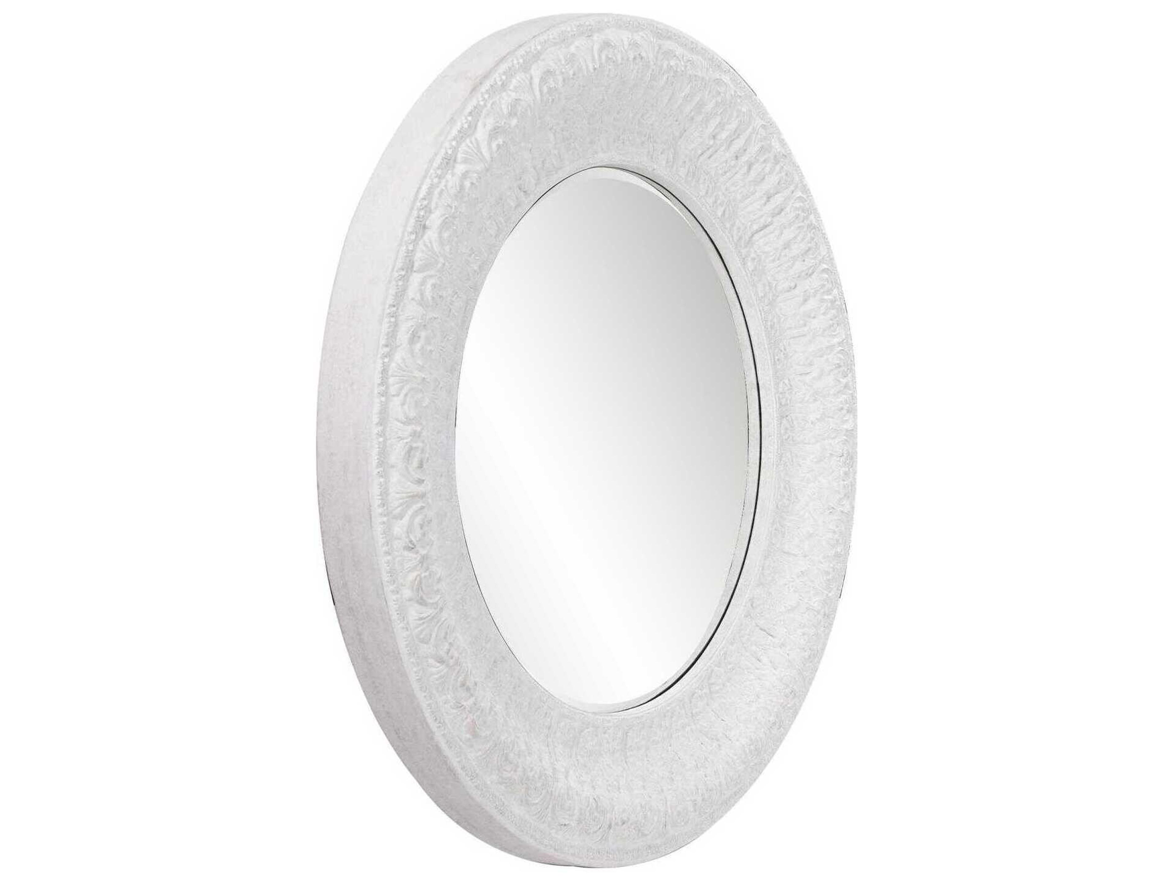 Howard Elliott Arthur White Round Wall Mirror