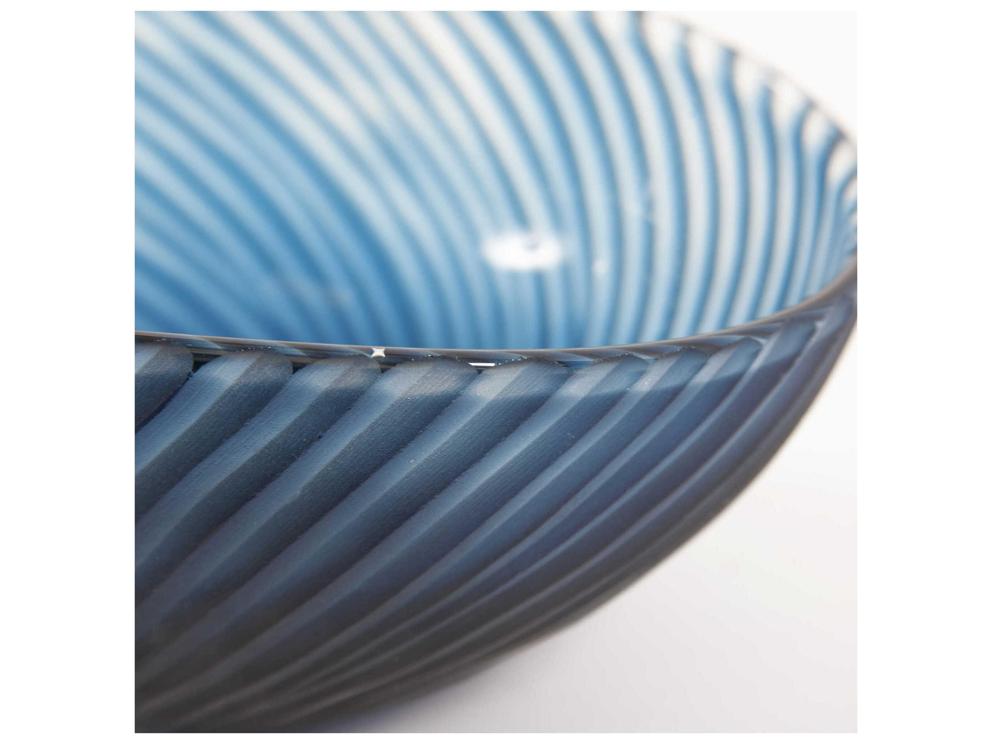 Howard Elliott Oceanic Wave Hand Blown Glass Decorative Bowl