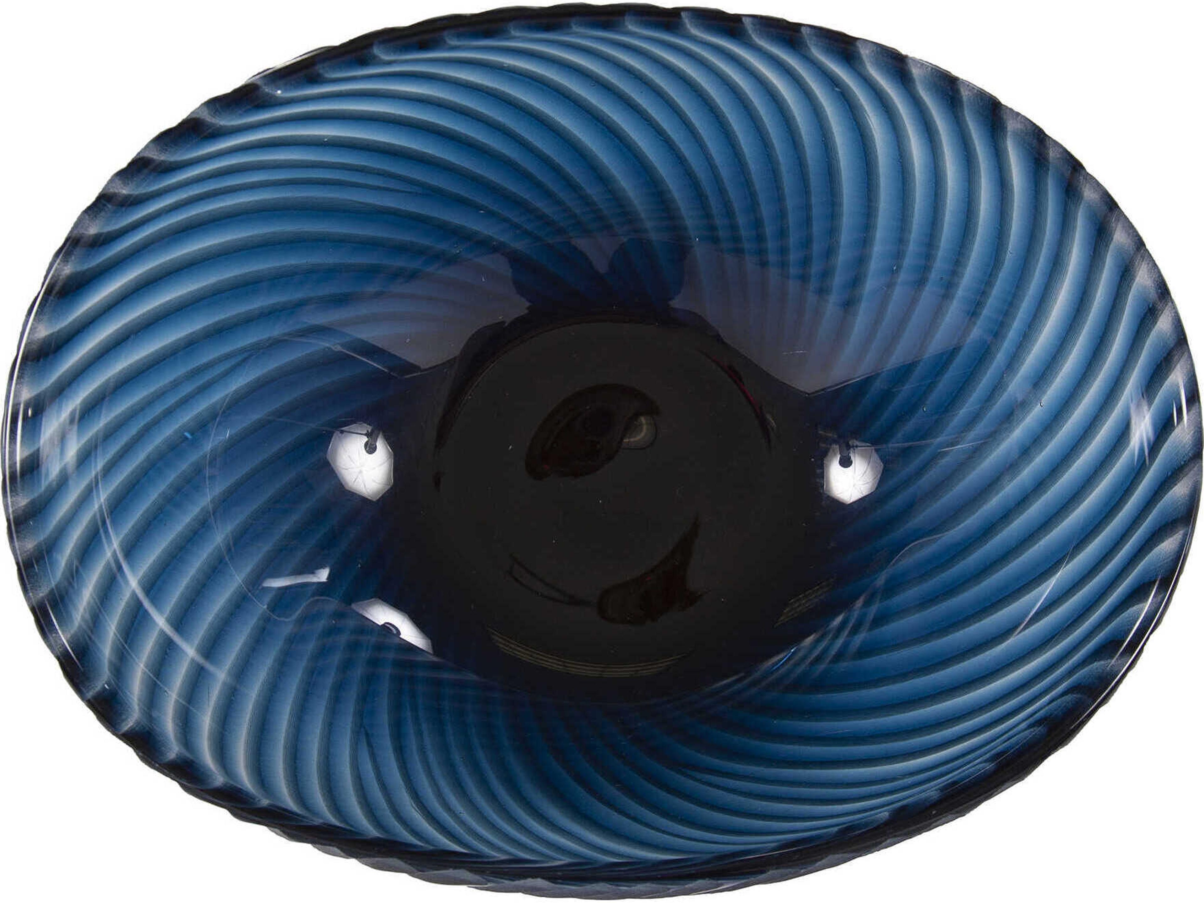 Howard Elliott Oceanic Wave Hand Blown Glass Decorative Bowl