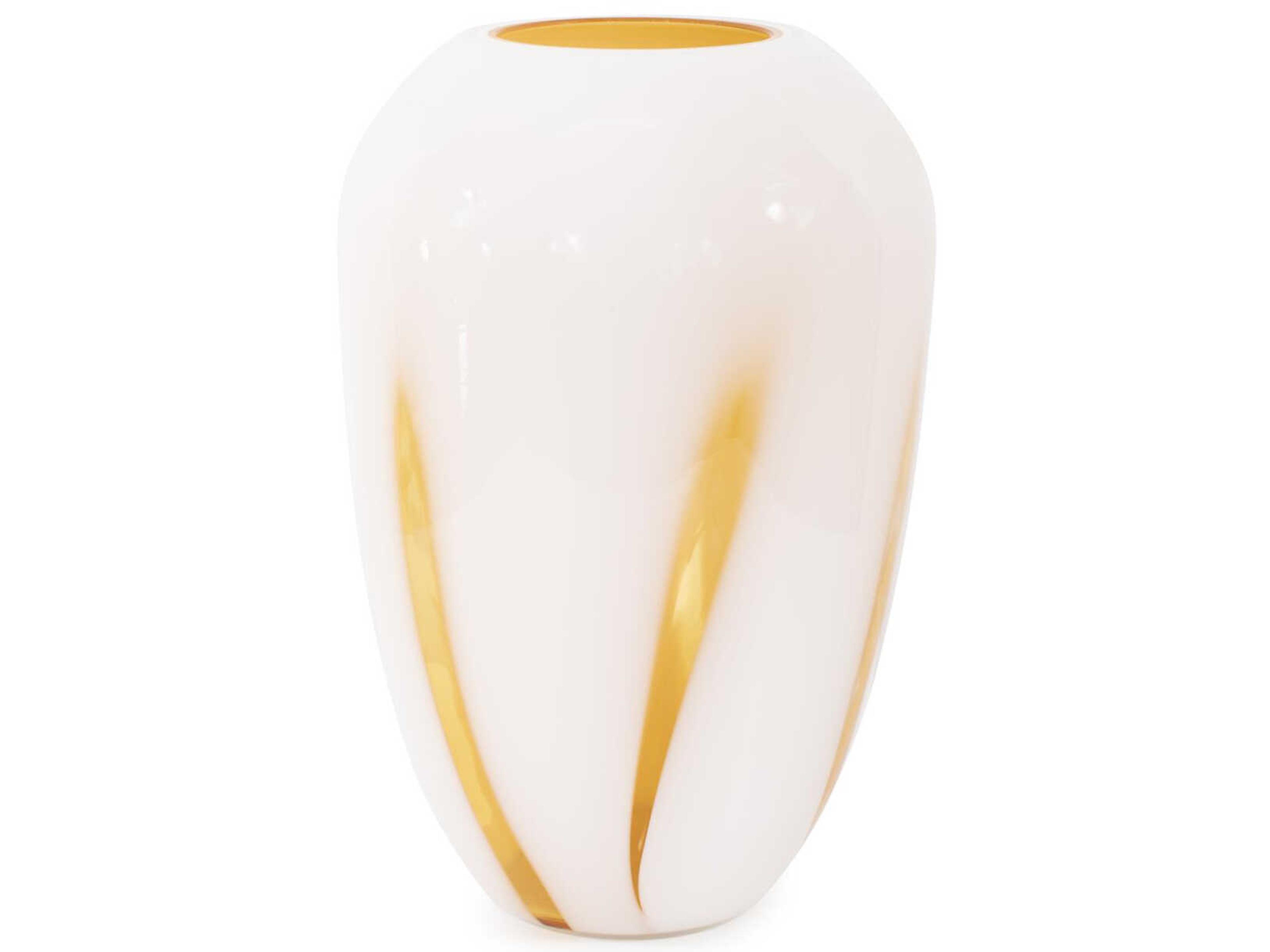 Howard Elliott Grasberg White Orange Vase