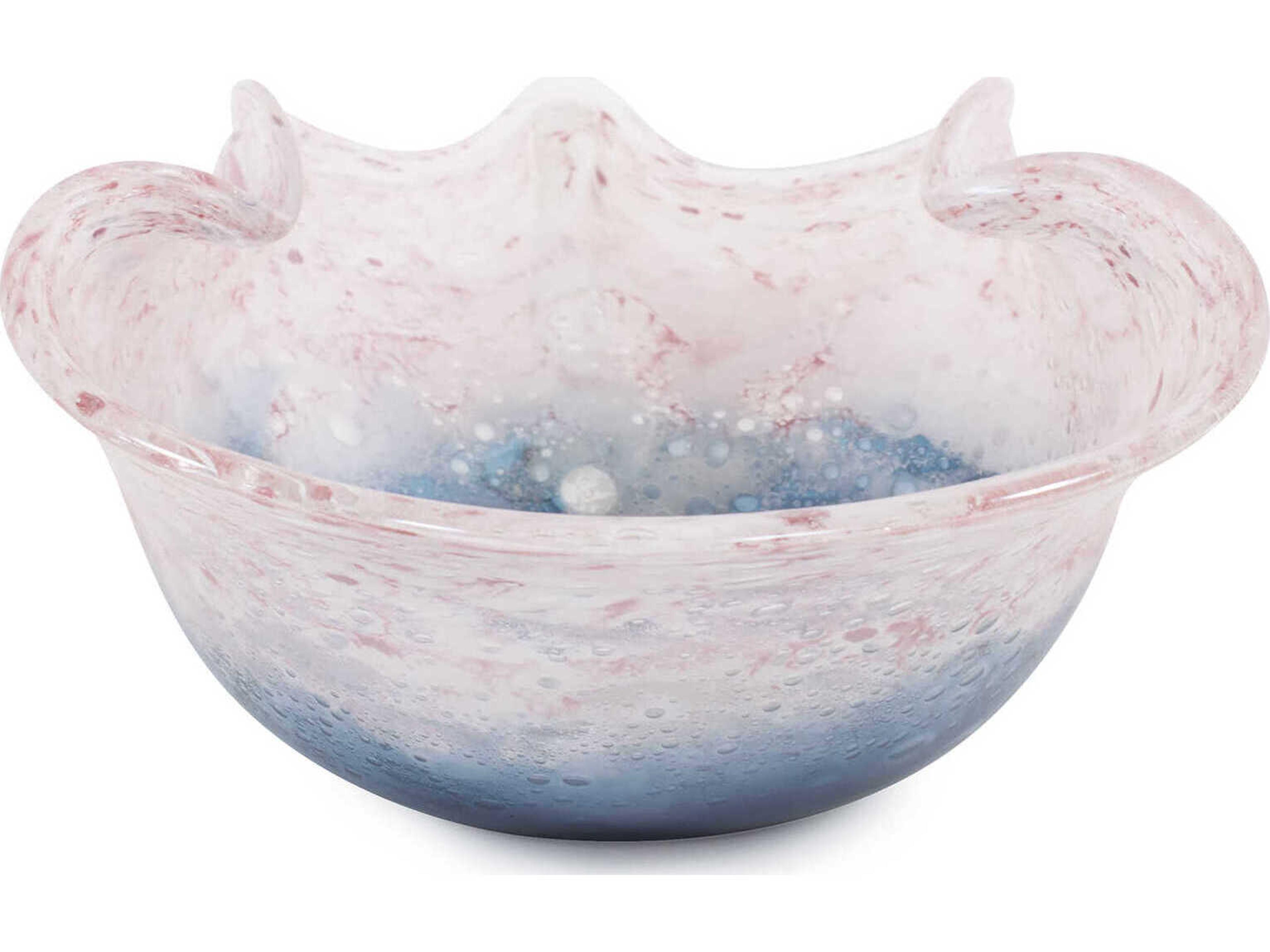 Howard Elliott Luna Rose Pink Azure Blue Decorative Bowl
