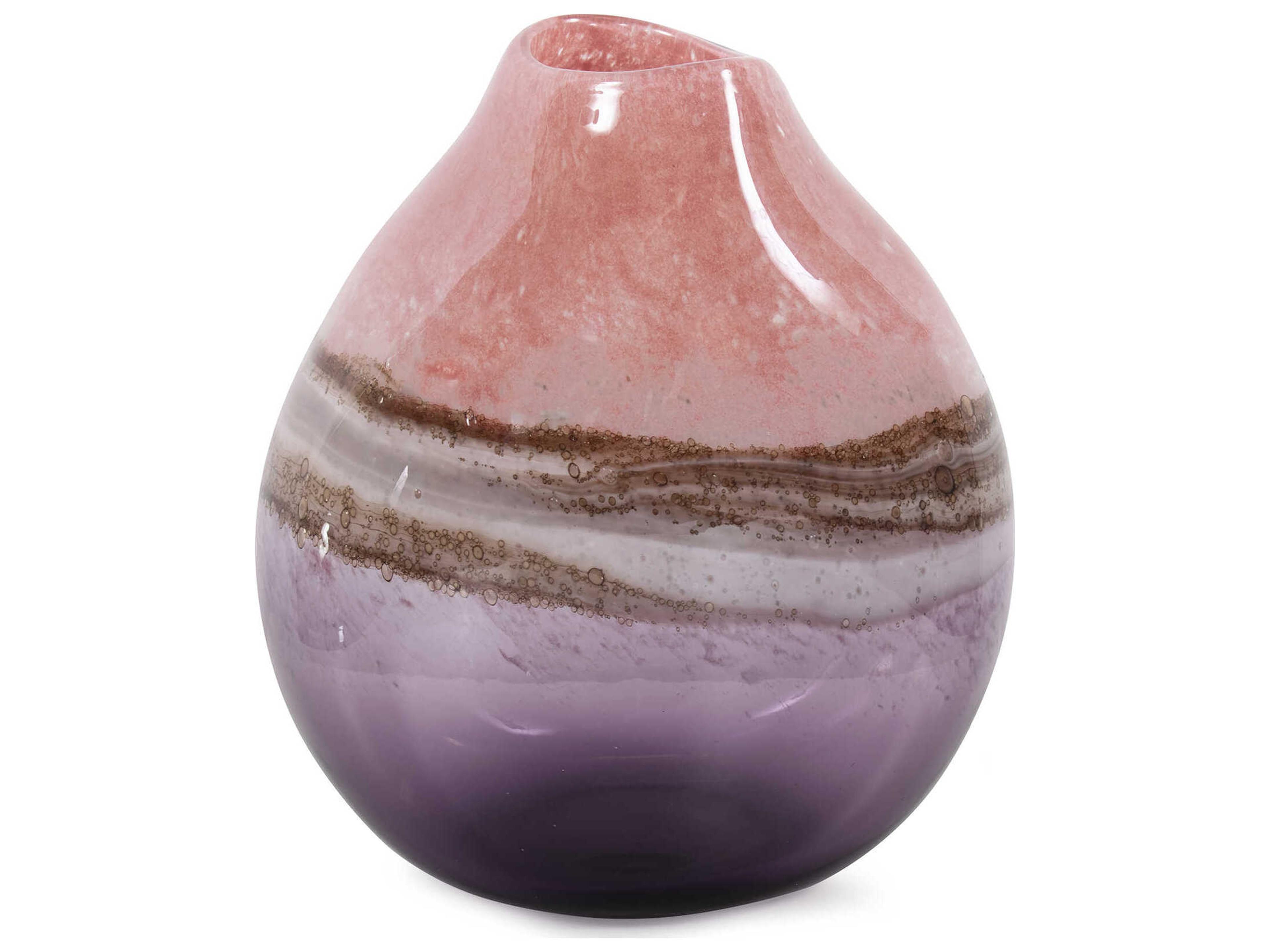 Howard Elliott Elsa Pink Brown Violet Vase