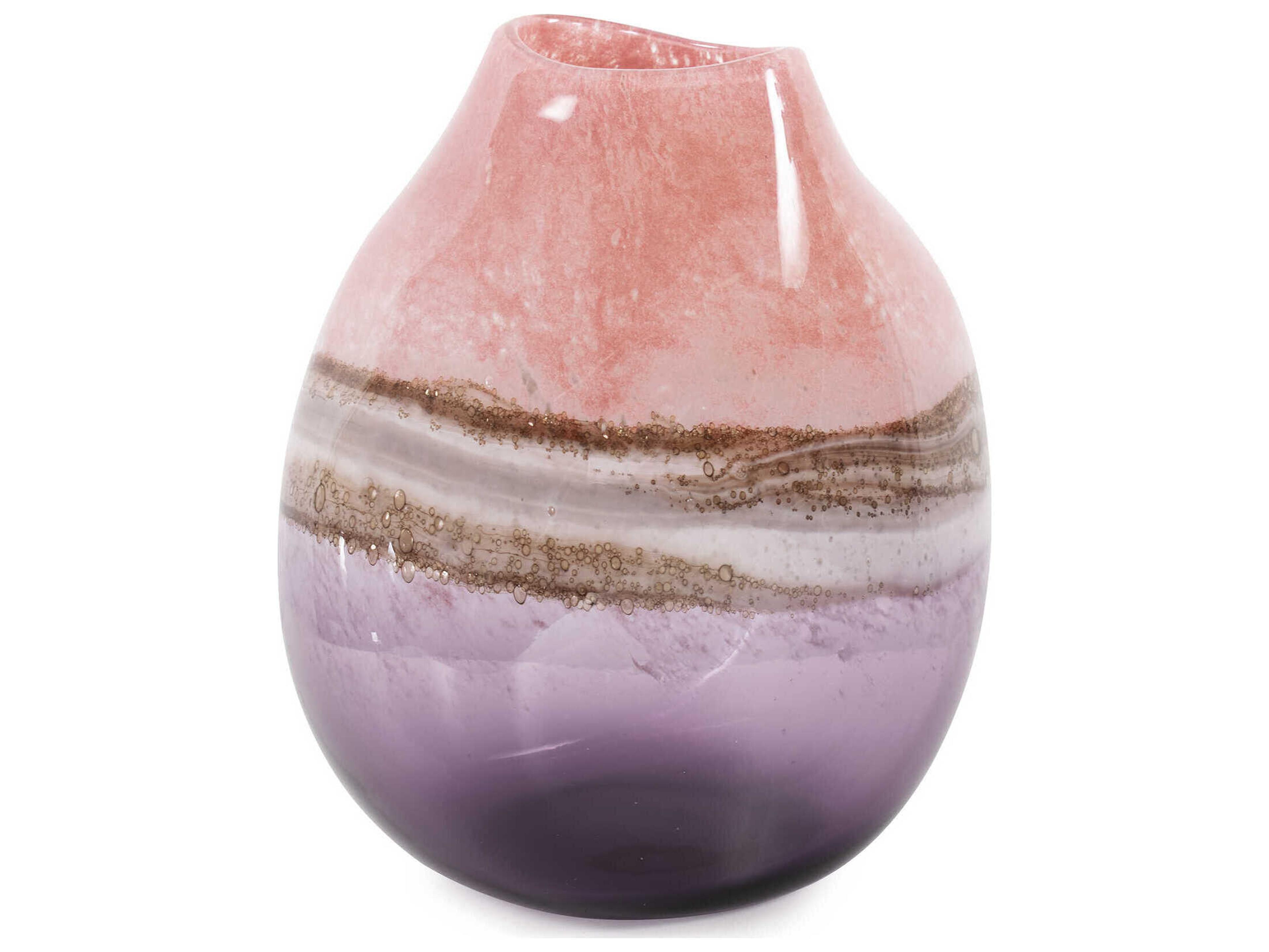 Howard Elliott Elsa Pink Brown Violet Vase