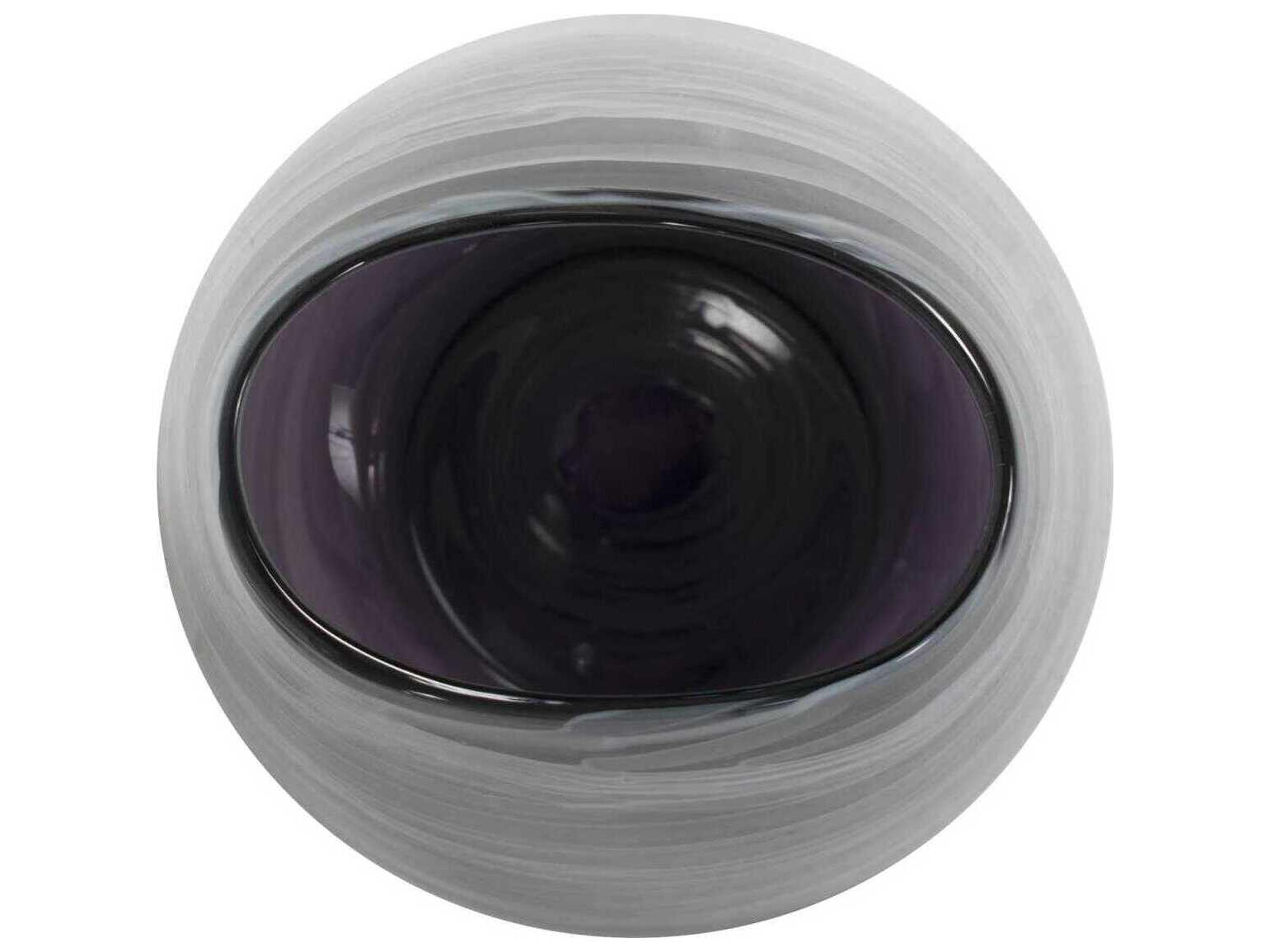 Howard Elliott Swirled Smoke and Aubergine Torpedo Glass Vase