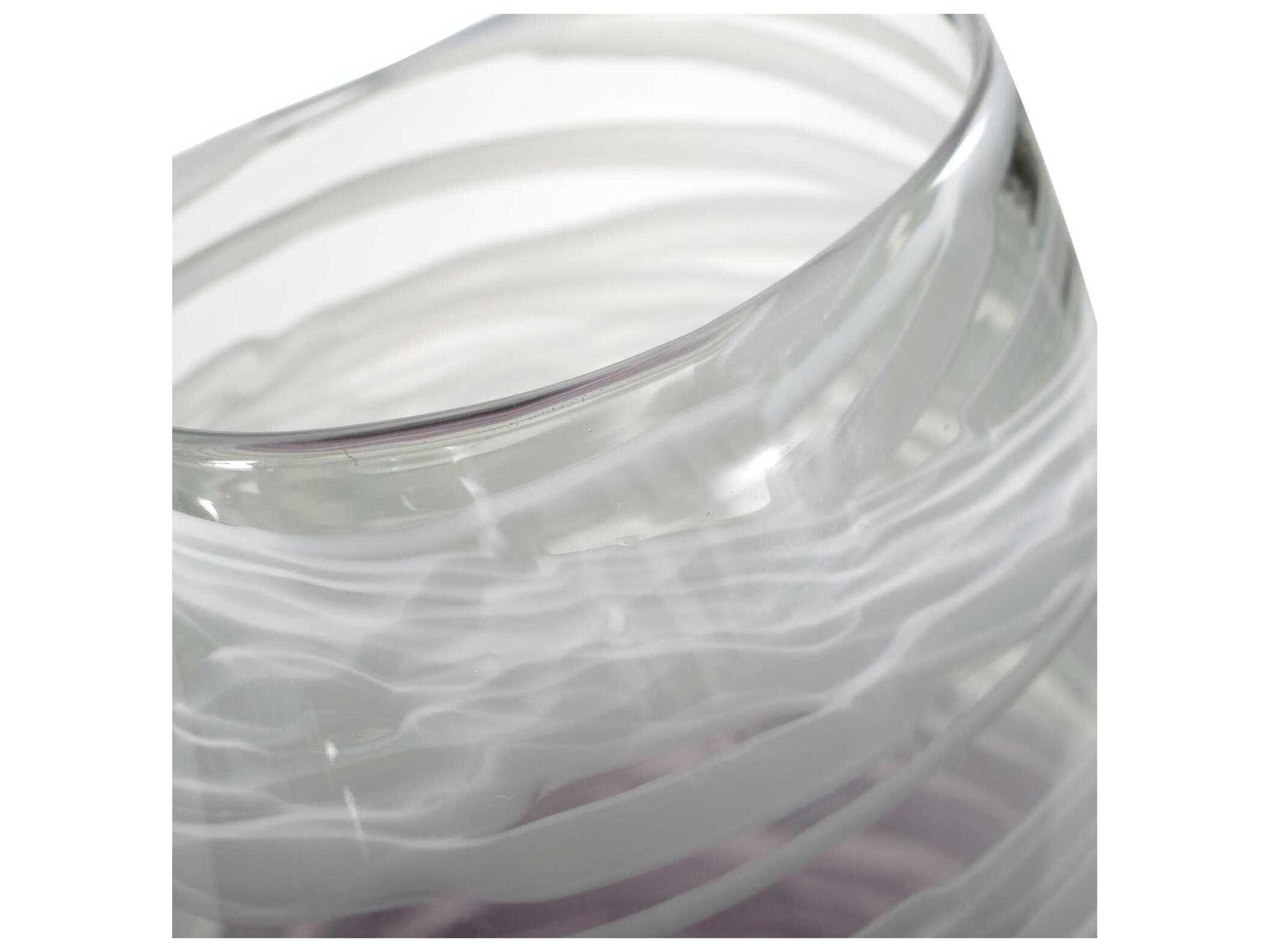 Howard Elliott Swirled Smoke and Aubergine Torpedo Glass Vase